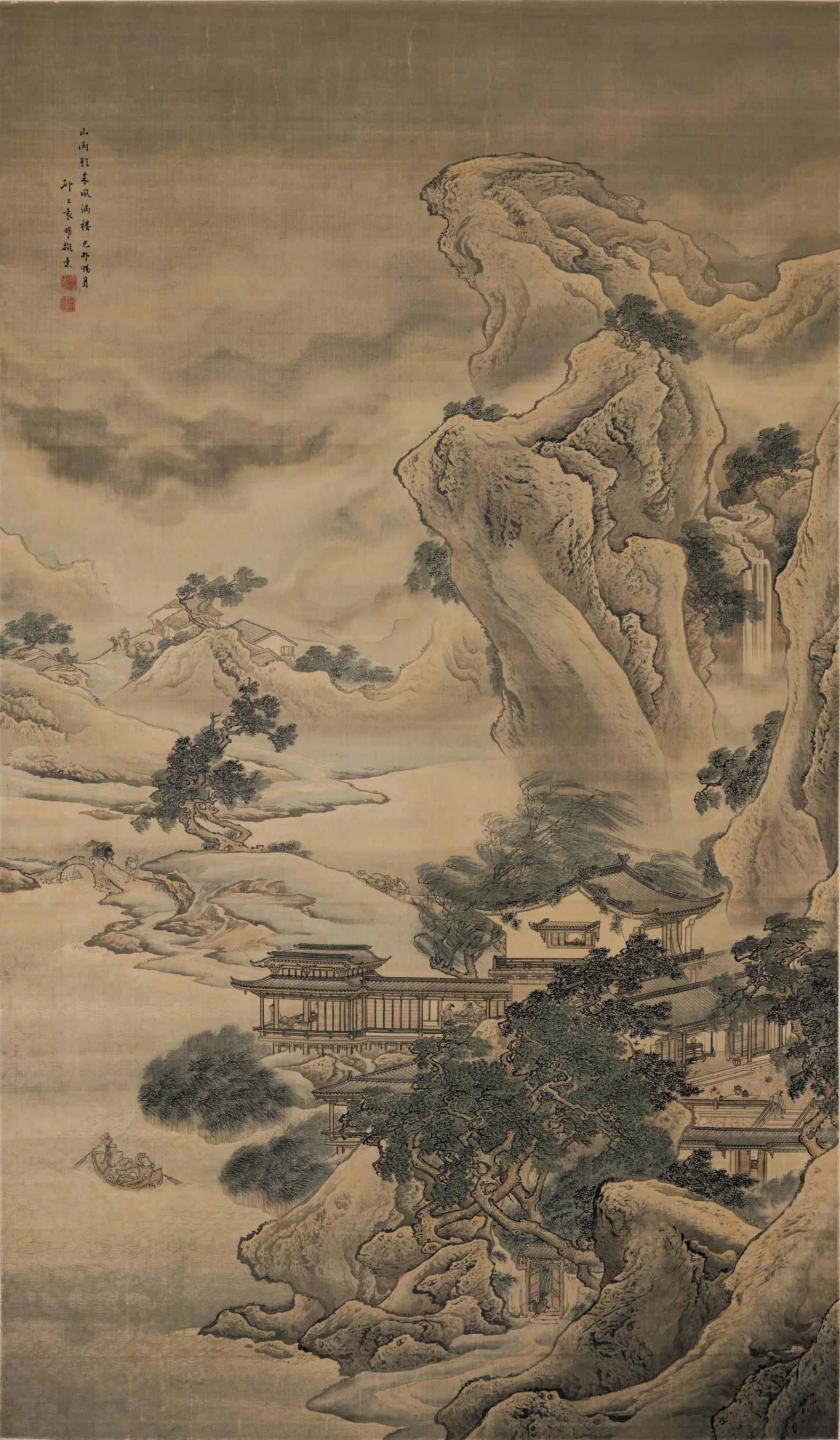清代【袁耀】《山水楼阁图轴》