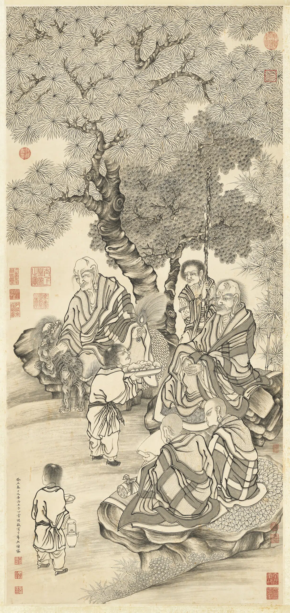 明朝【丁云鹏】《画应真像图轴-4》