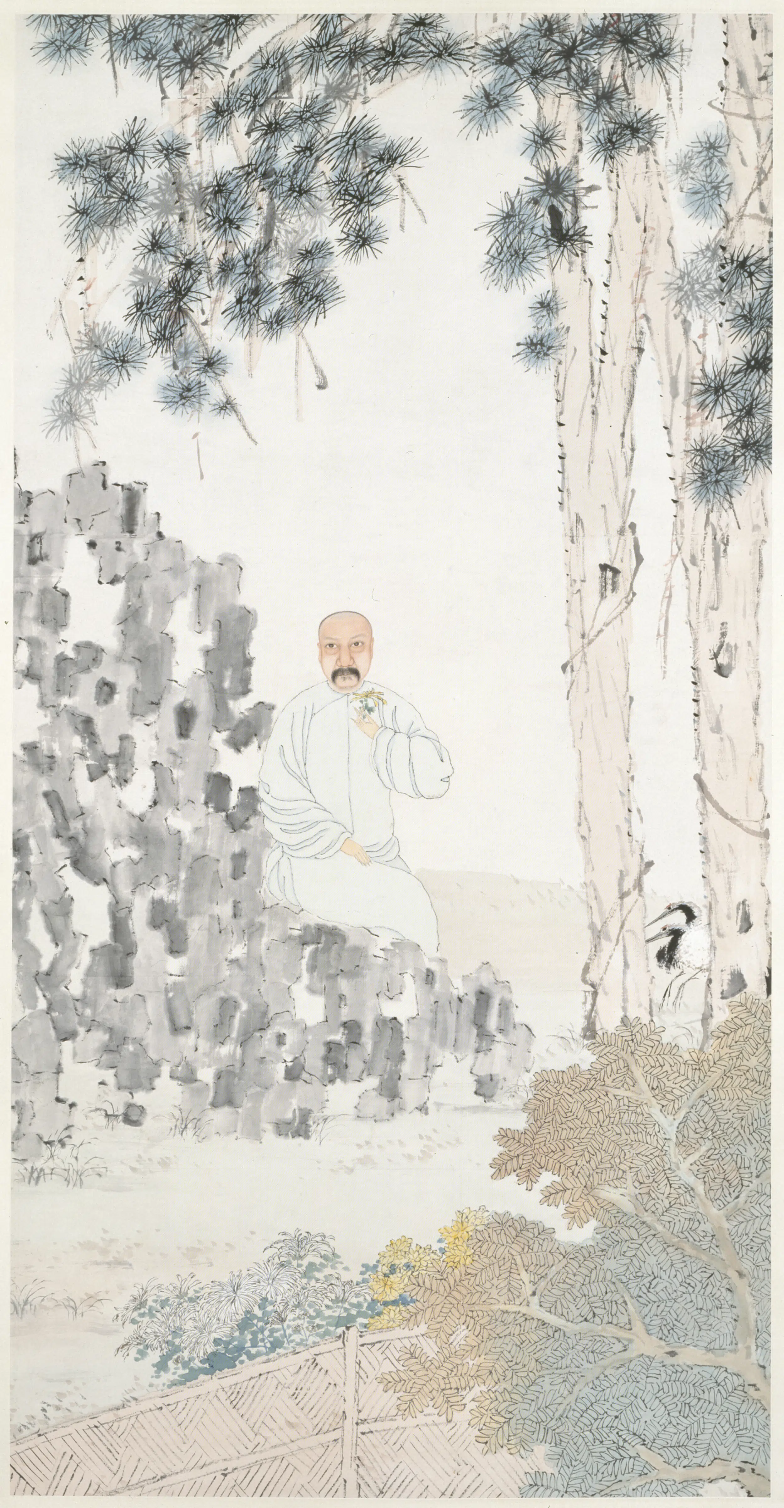 清代【虚谷】《彭公像图轴》
