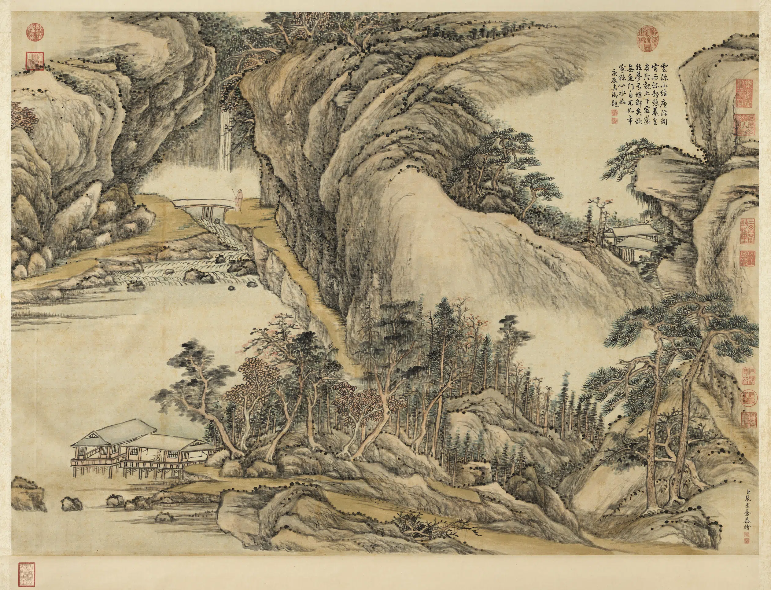 清代【张宗苍】《画水轩吟眺图轴》