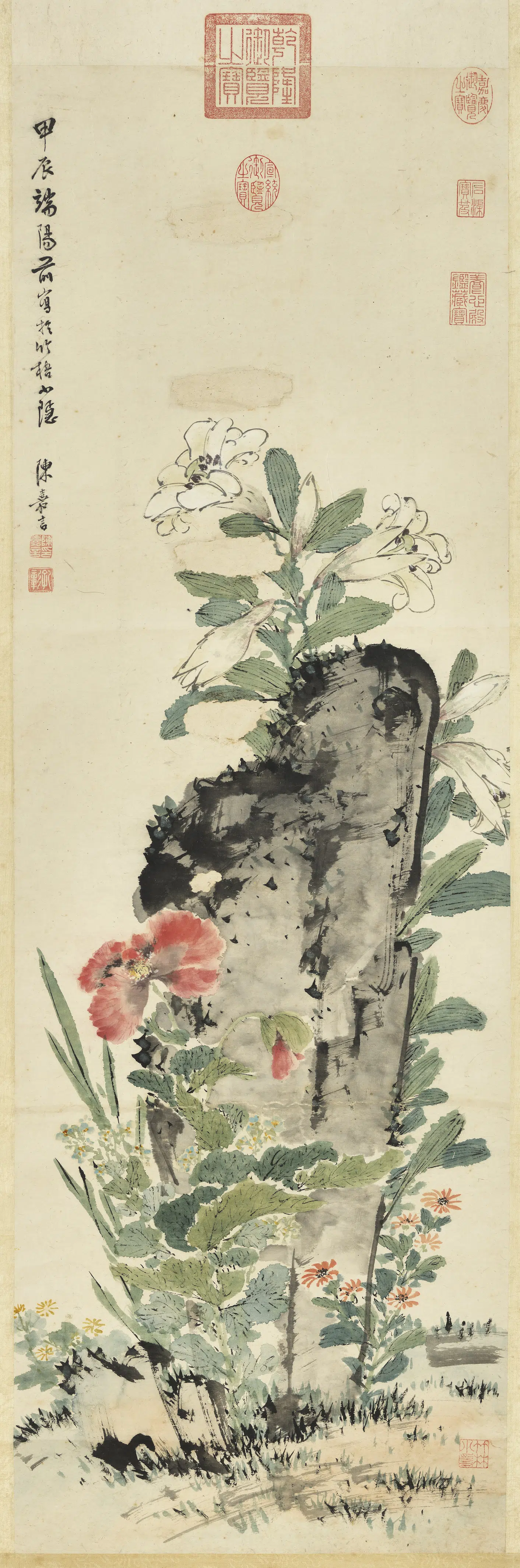 明朝【陈嘉言】《端阳景图轴》
