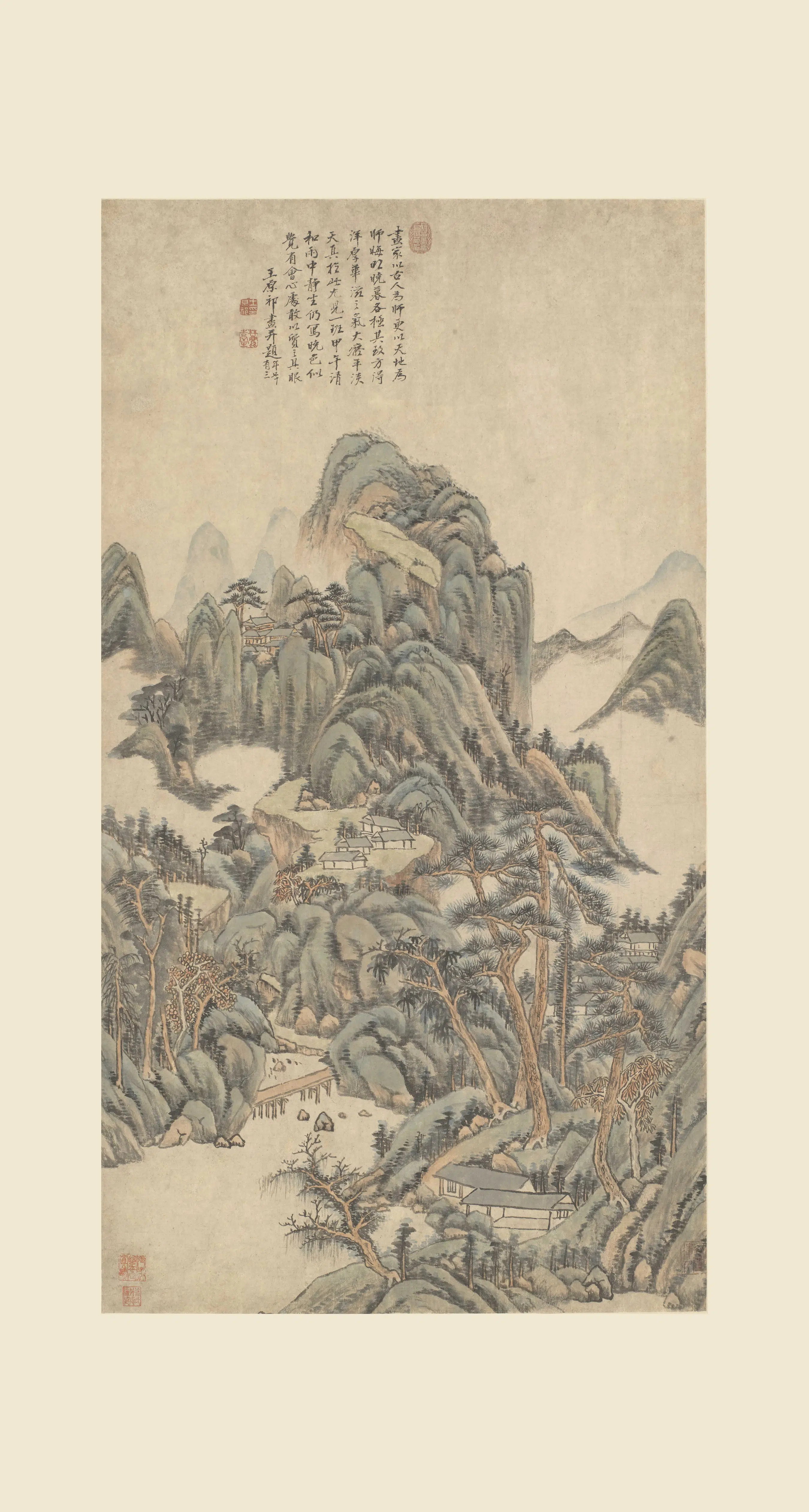 清代【王原祁】《山水图轴-1》