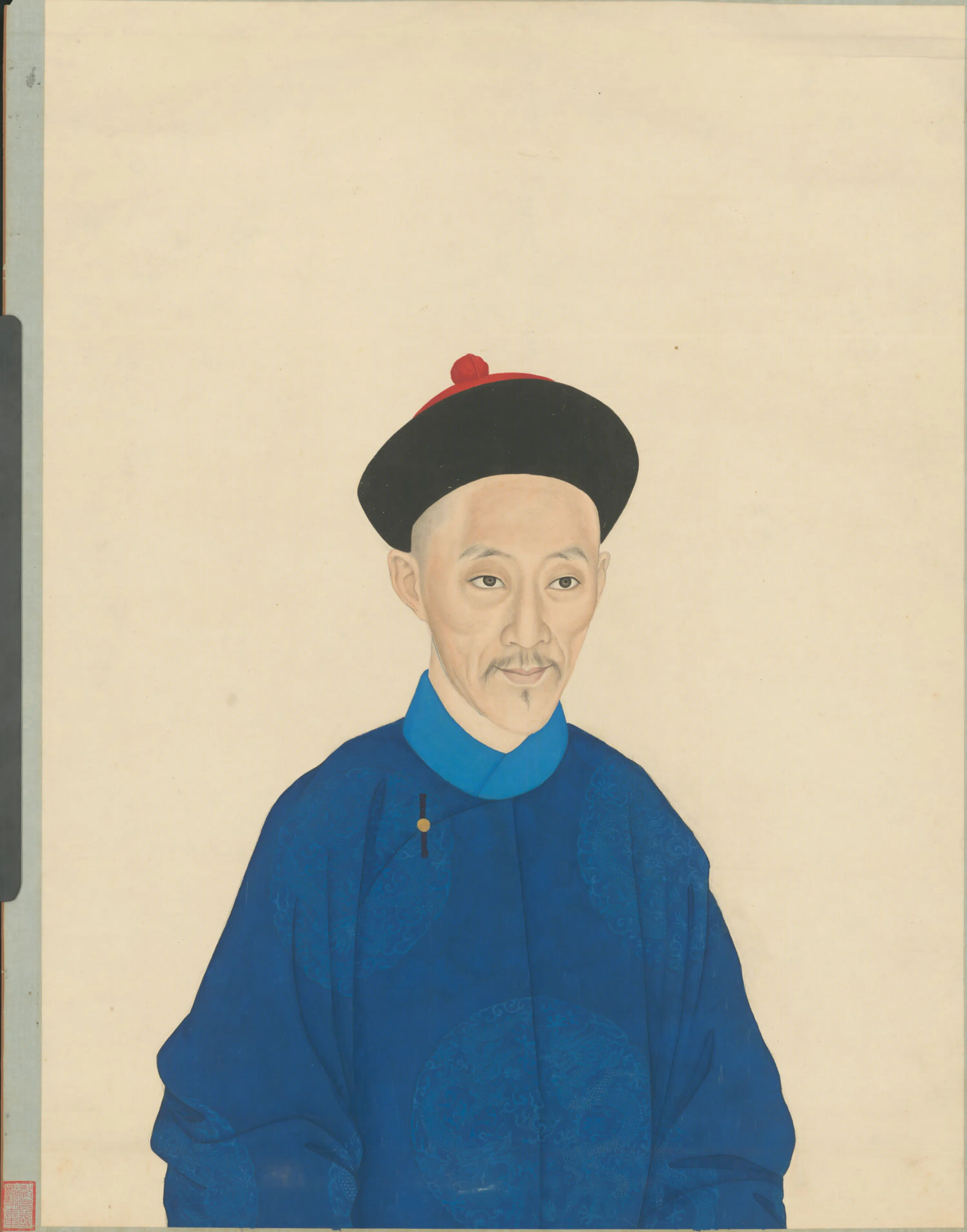 清代【爱新觉罗·旻（绵）宁-道光】《清人画旻宁半身像轴》