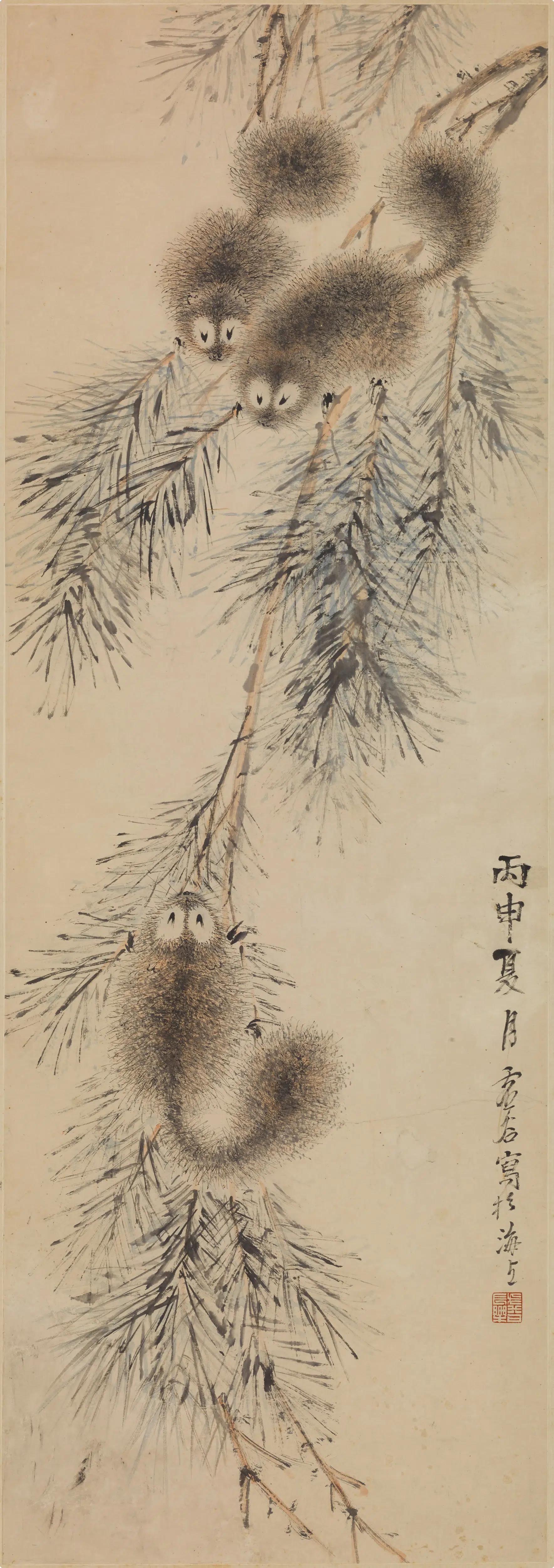清代【虚谷】《松鼠图轴-1》