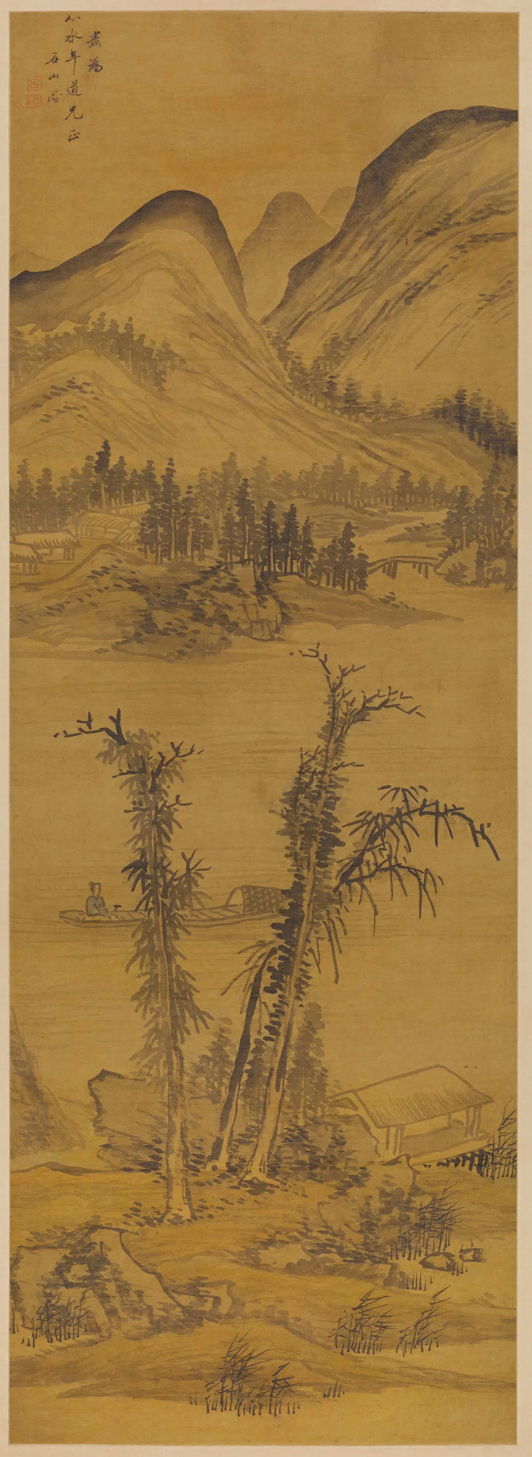 清代【吕潜】《山水图轴》