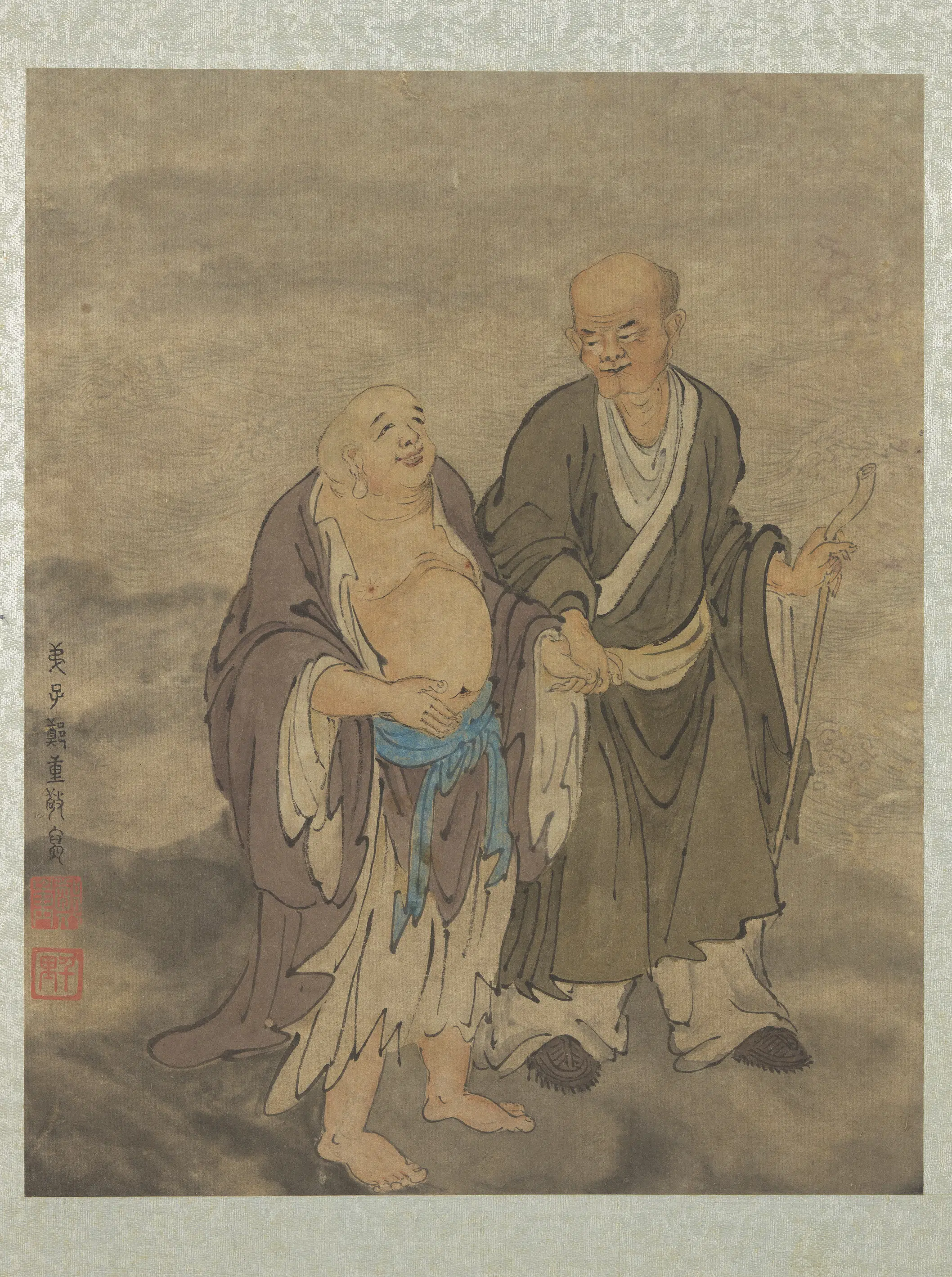 明朝【郑重】《十八应真像册-应真像（十二）》