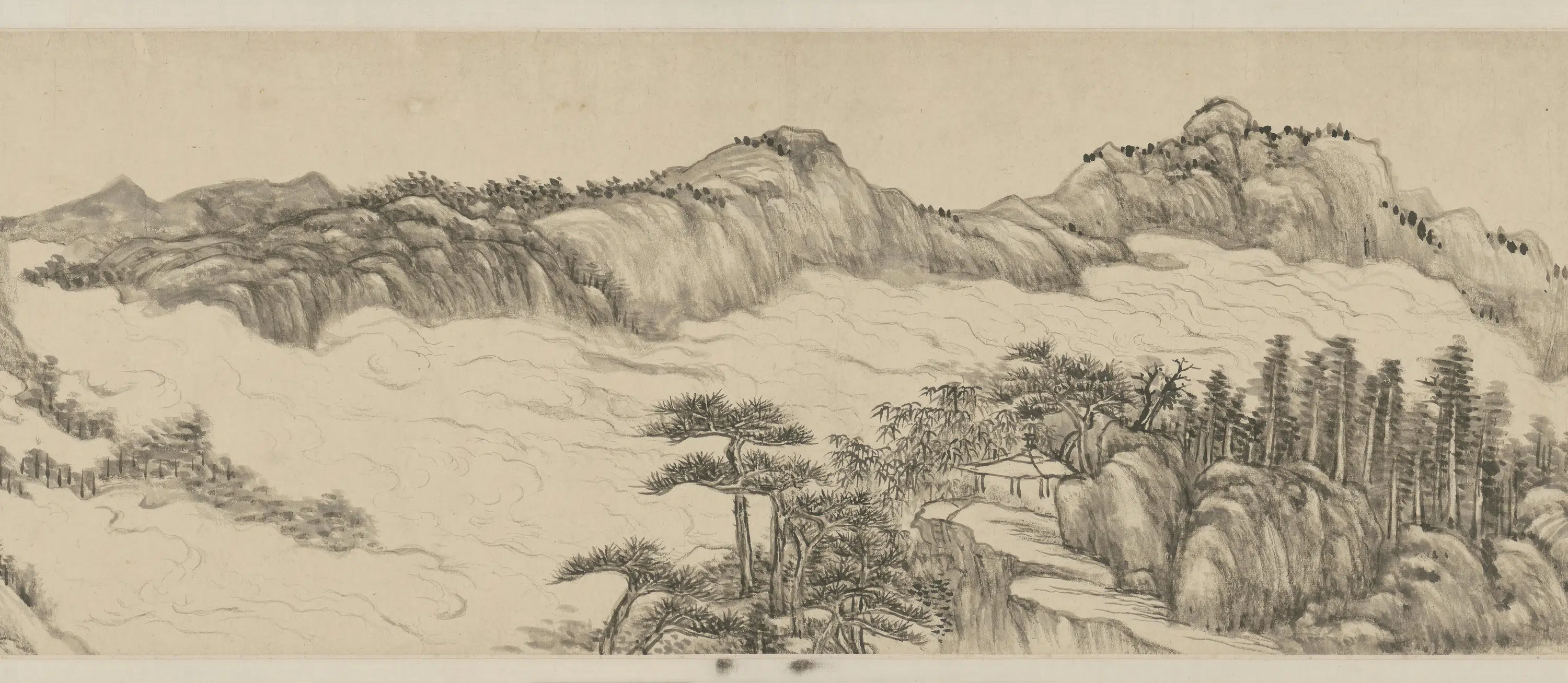 明代【王原祁】《竹溪松岩图卷》 第6张