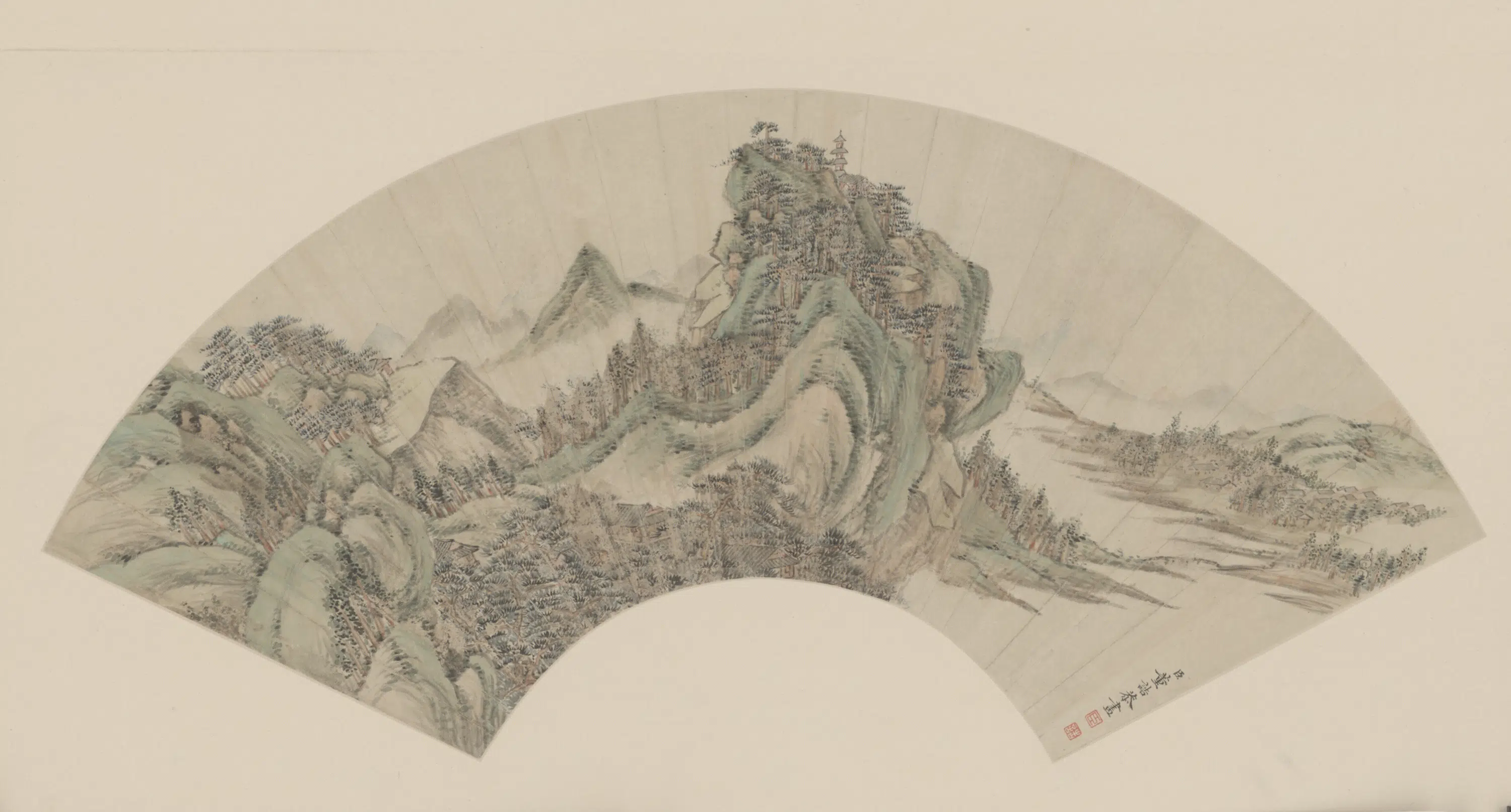 清代【董诰】《山水扇面》 第1张