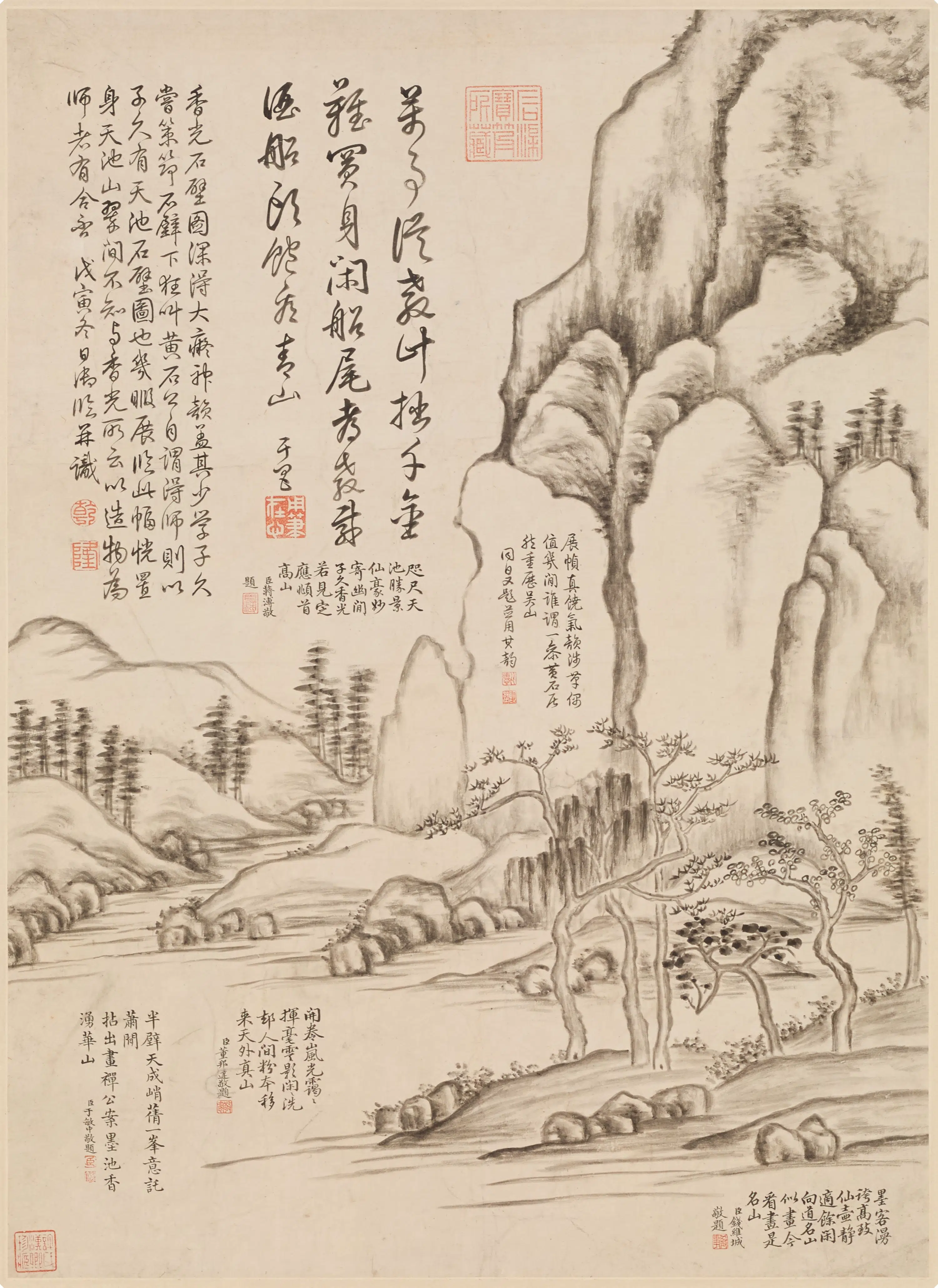 清代【爱新觉罗弘历-乾隆-清高宗】《山水图轴》