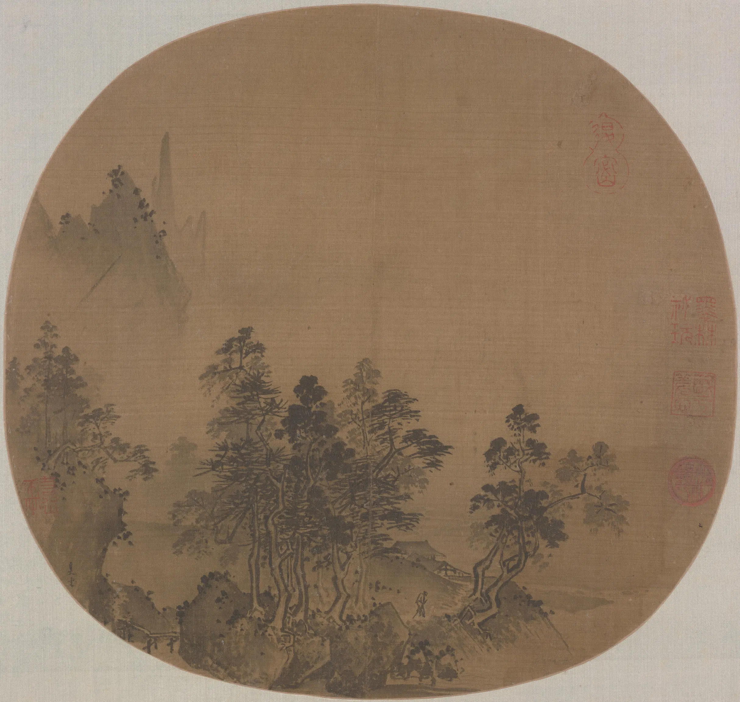 宋代【夏圭】《烟岫林居图页》