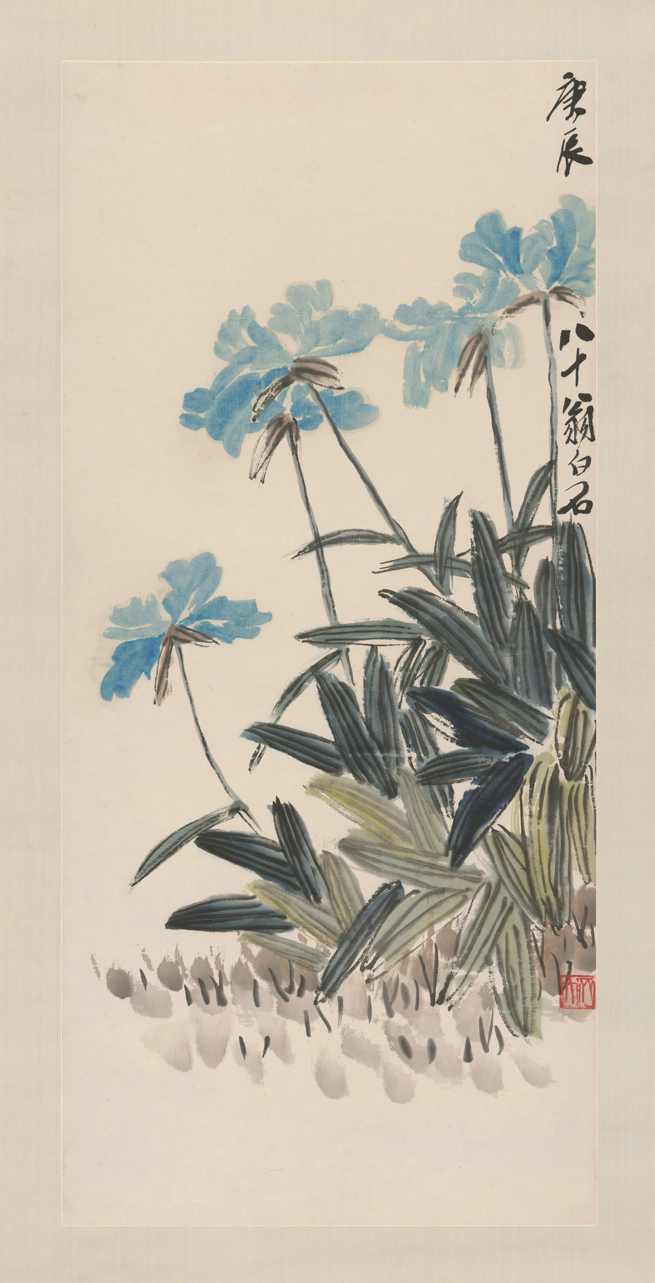 近现代【齐白石】《花卉轴》