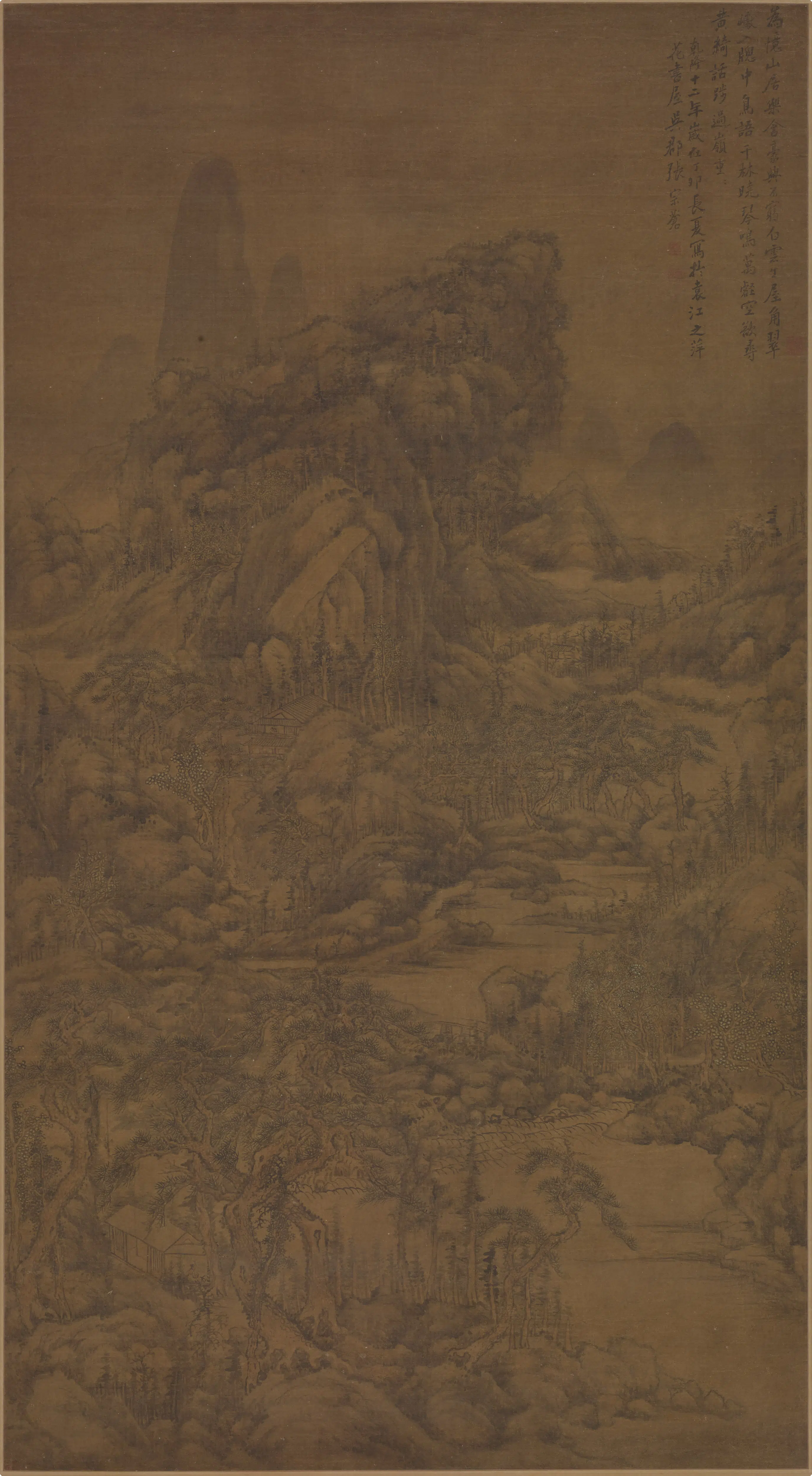 清代【张宗苍】《翠巘山居图轴》 第1张