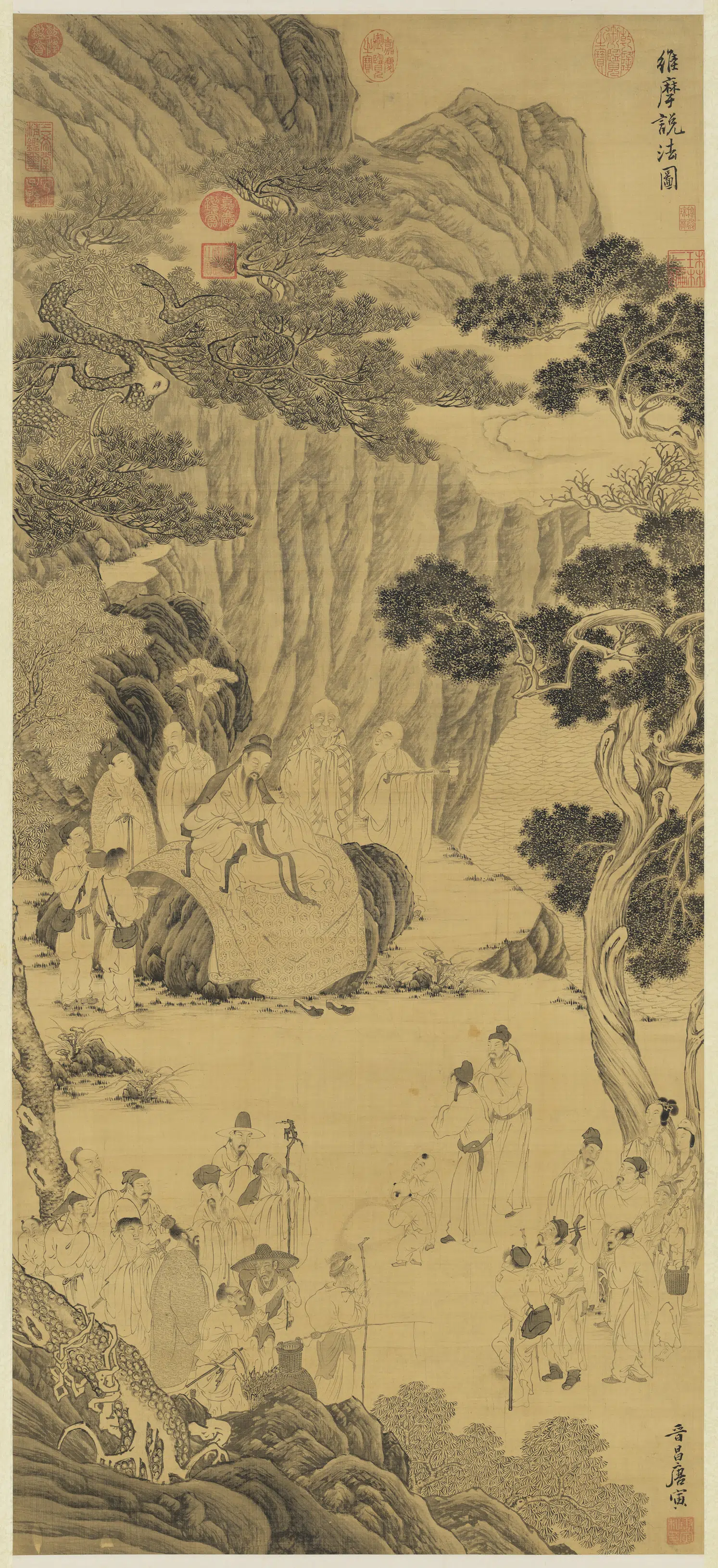 明朝【唐寅】《维摩说法图轴》