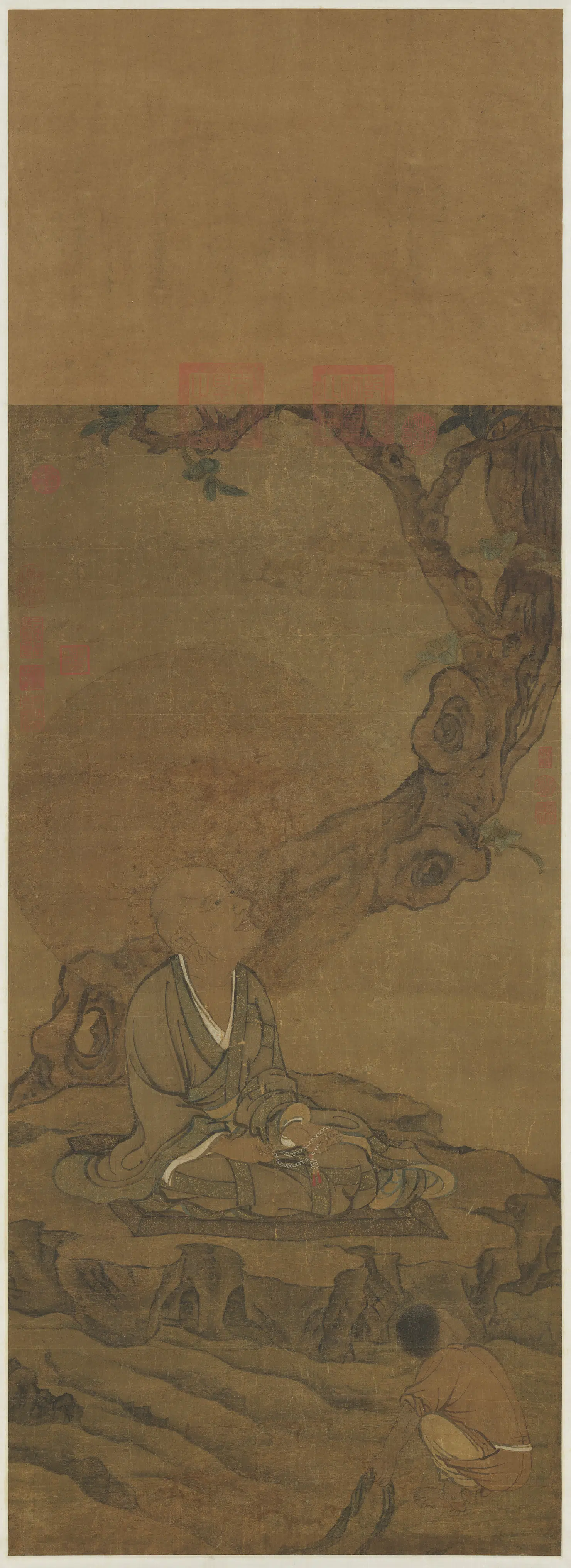 宋代《宋人画十六尊者（一）图轴》