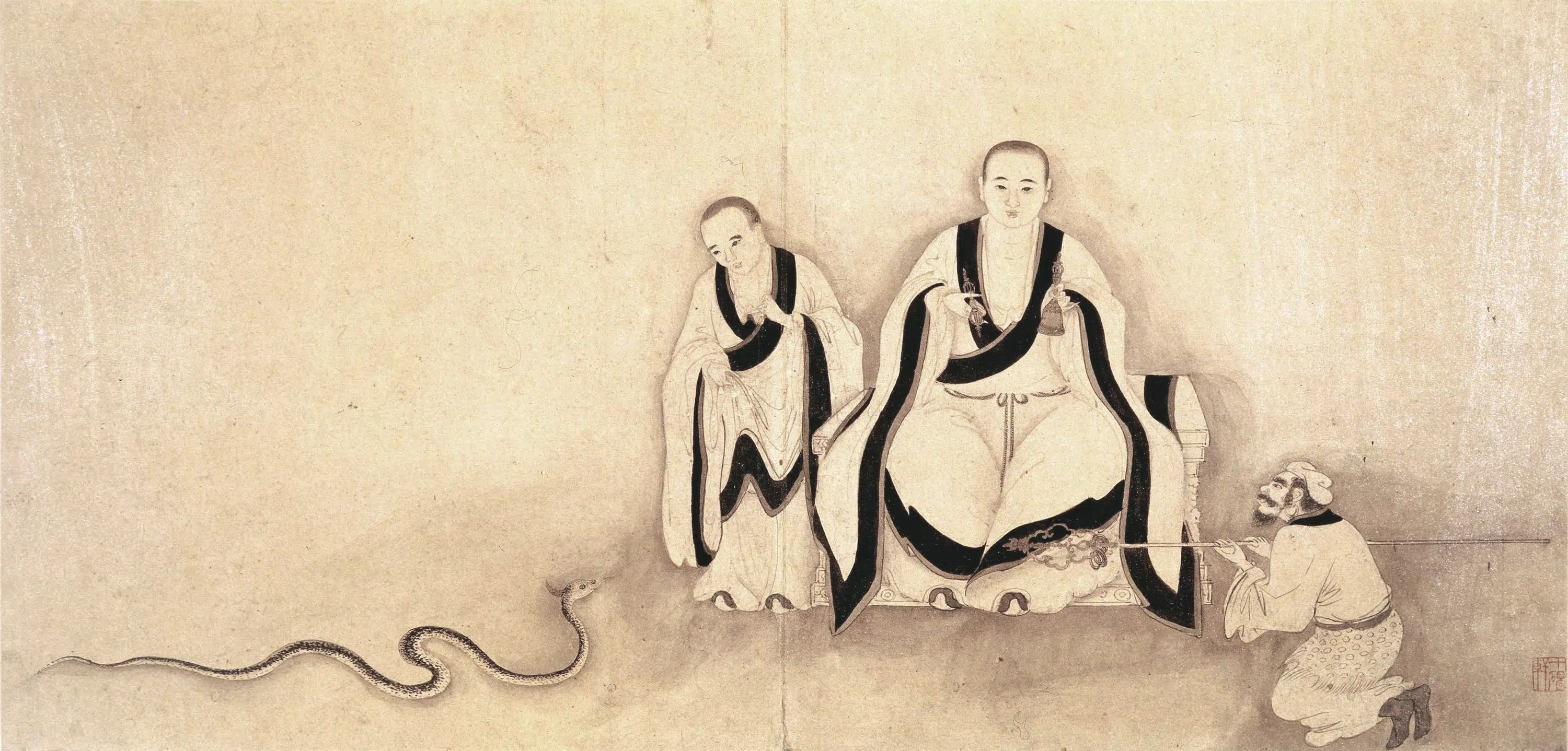明朝【李麟】《十六罗汉图册(十六开)》 第5张 明朝【李麟】《十六罗汉图册(十六开)》 第5张