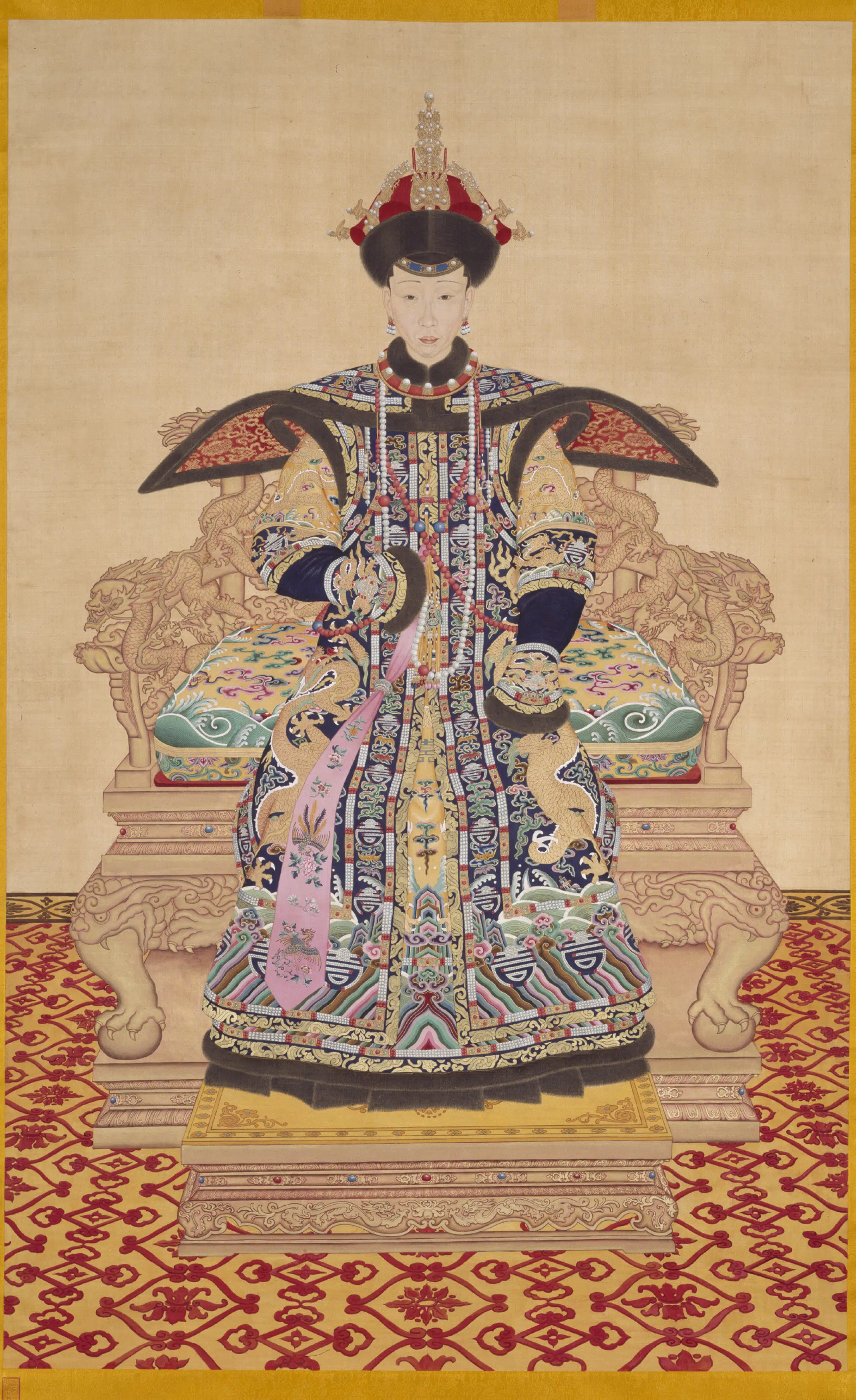 清代【清人】《画孝仪纯皇后朝服像轴-3》 第1张