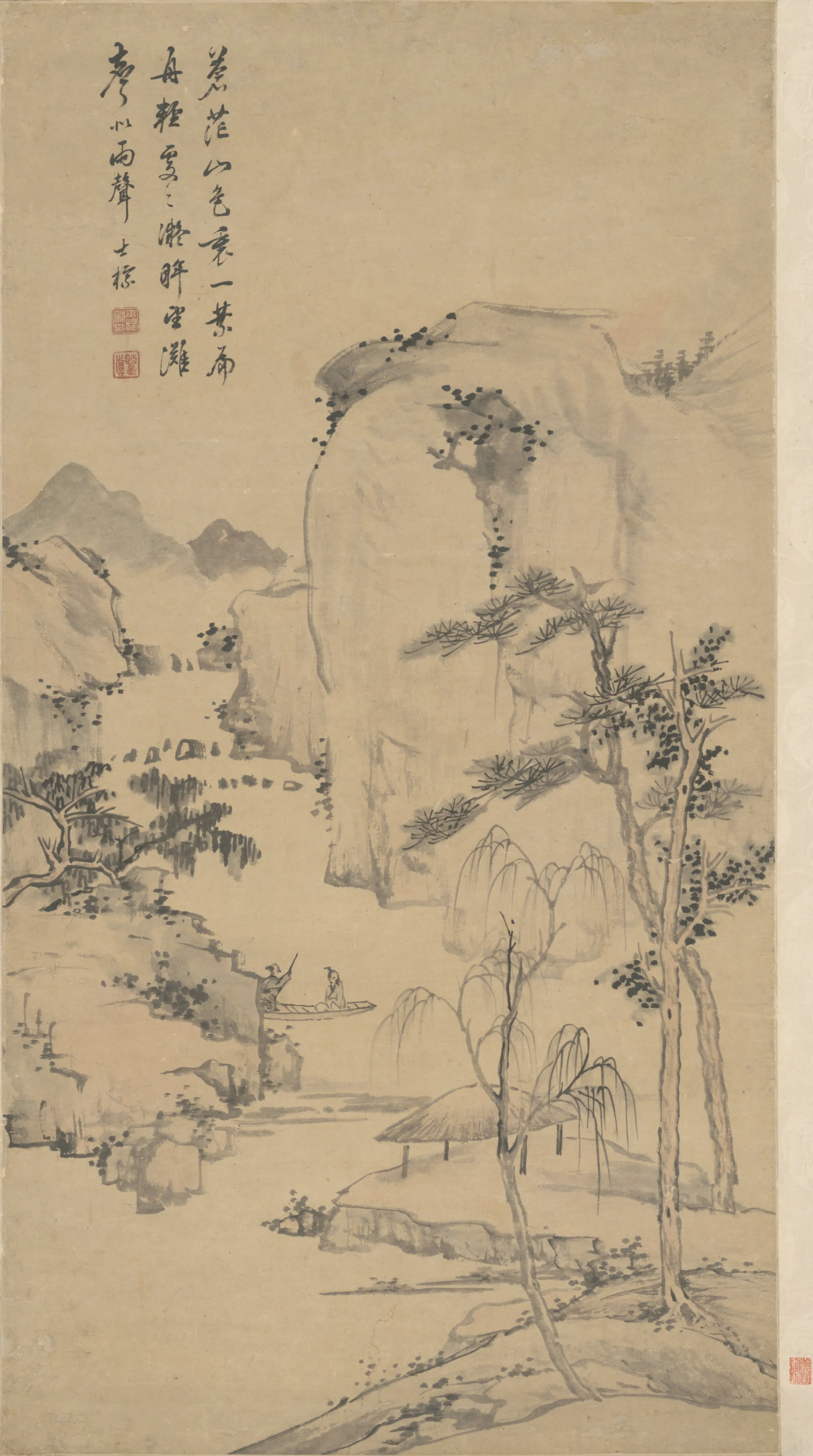 清代【查士标】《山水轴-1》 第1张 清代【查士标】《山水轴-1》 第1张