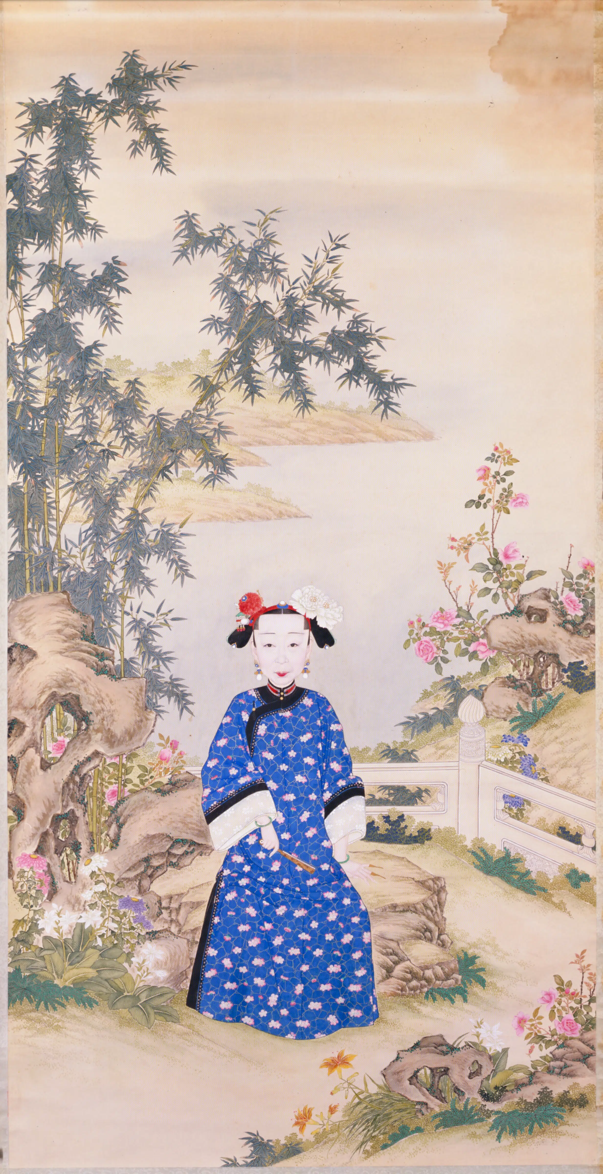 清代【清人】《画孝慎成皇后便服观竹像轴》