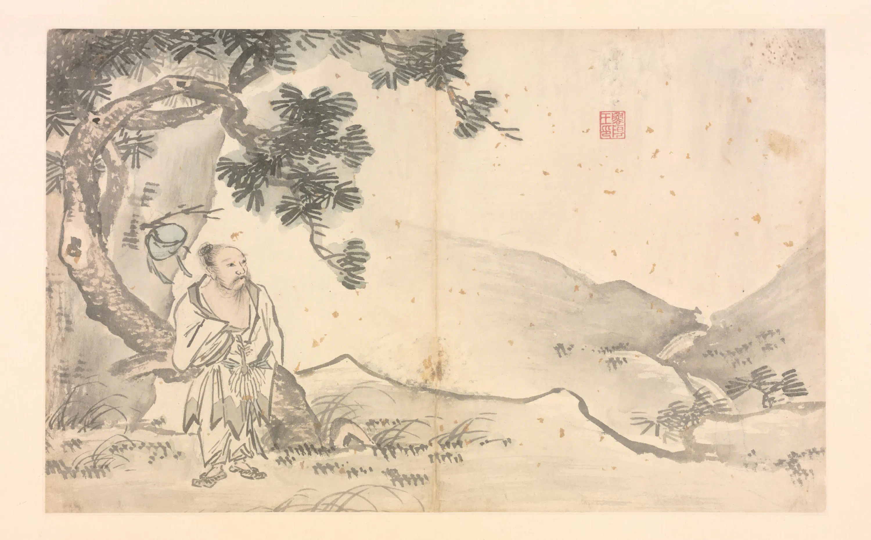 明朝【施雨】《山水花卉册》 第15张