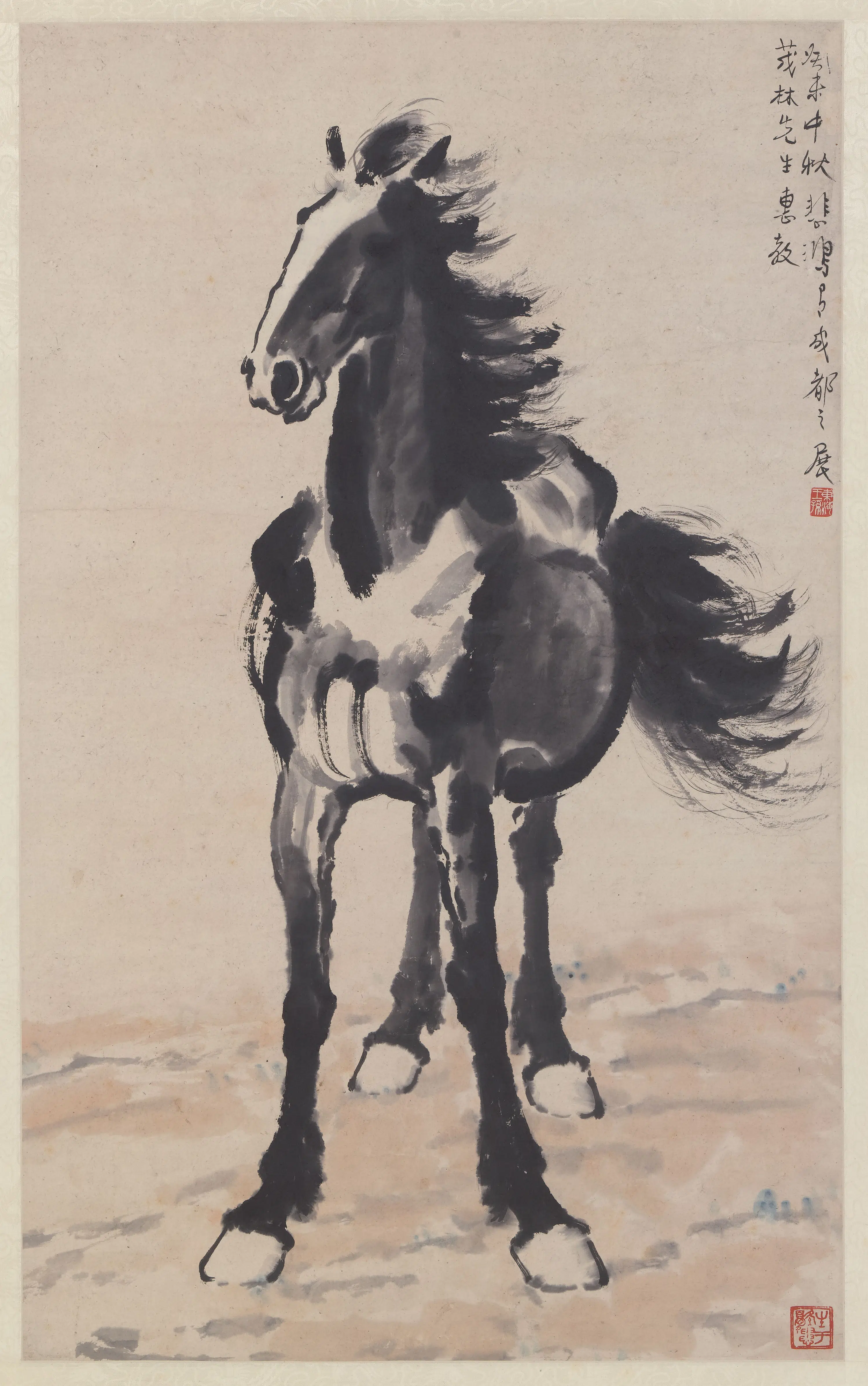 近现代【徐悲鸿】《马图轴-1》