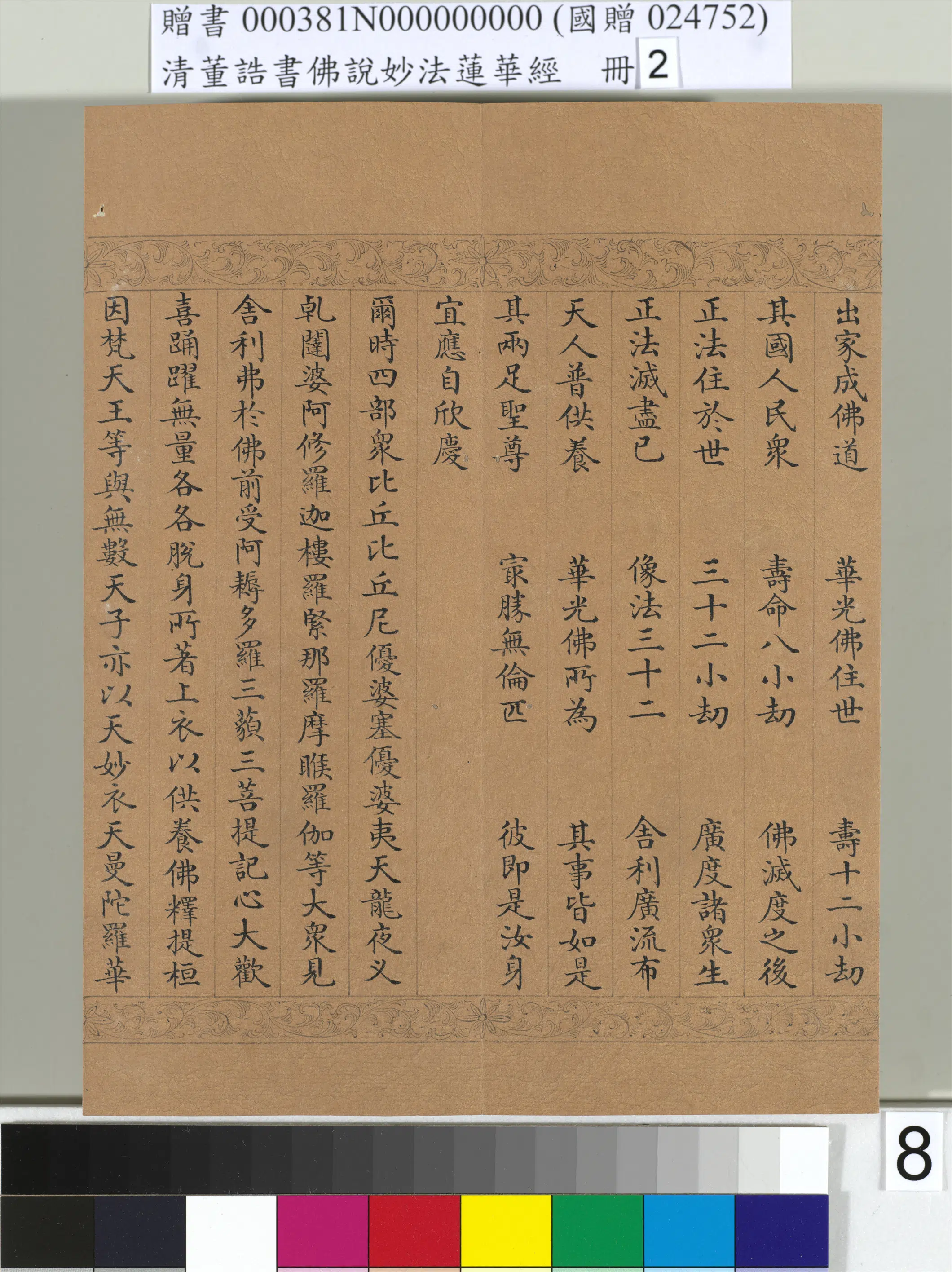 清代【董诰】《佛说妙法莲华经(二)册-48开》 第47张 清代【董诰】《佛说妙法莲华经(二)册-48开》 第47张
