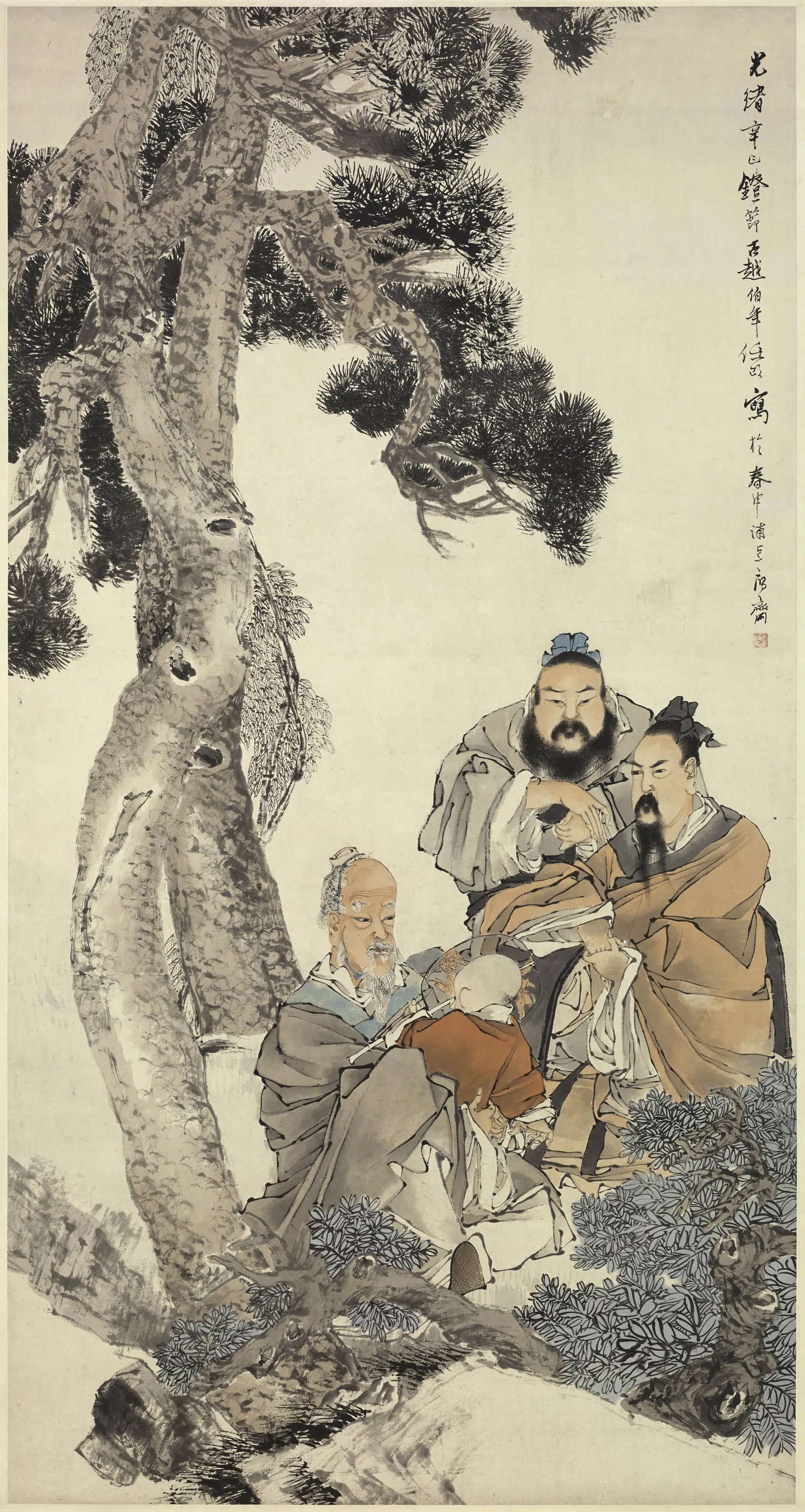 清代【任伯年（任颐）】《人物轴》