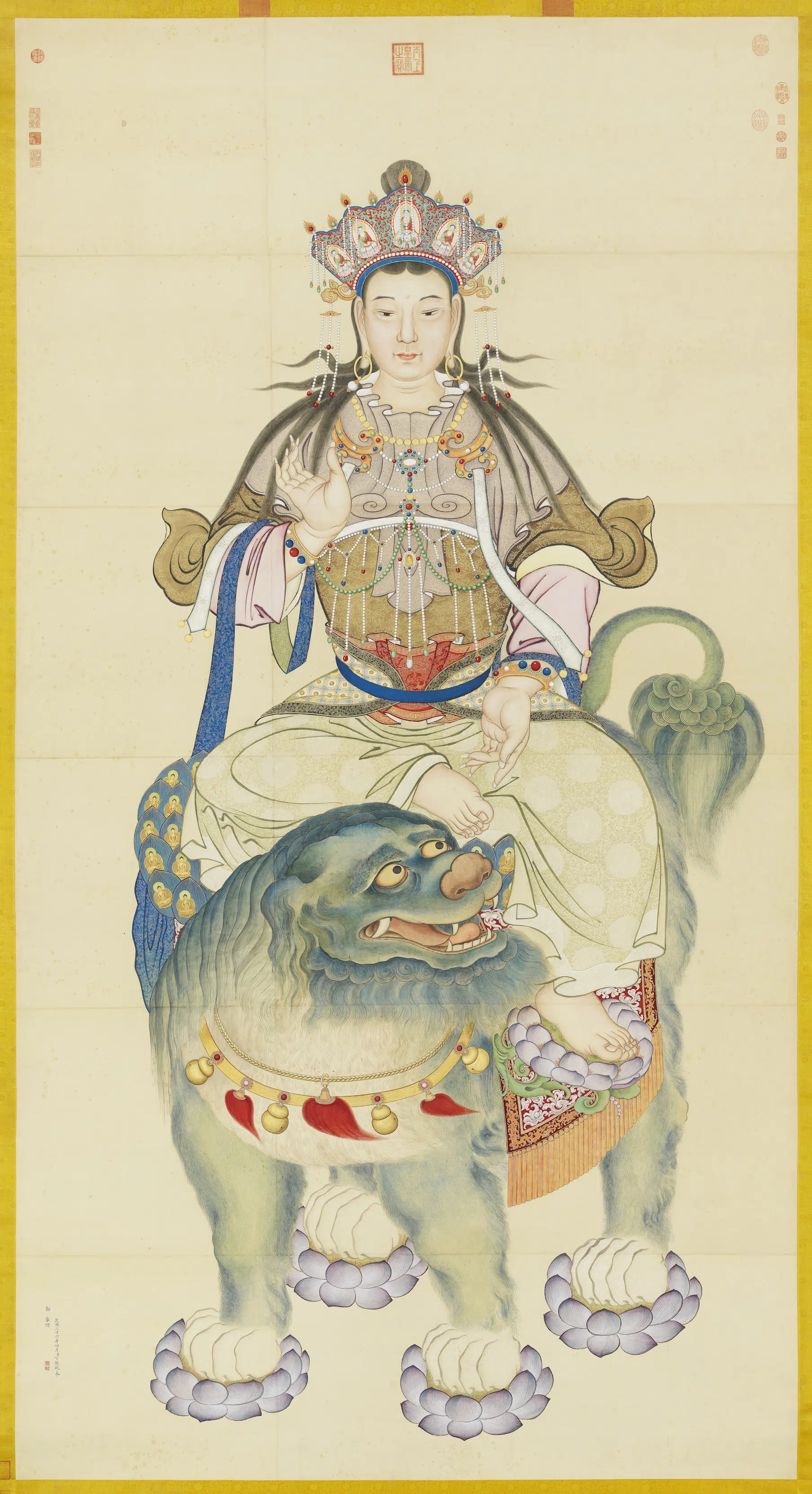 清代【丁观鹏】《文殊像图轴-2》