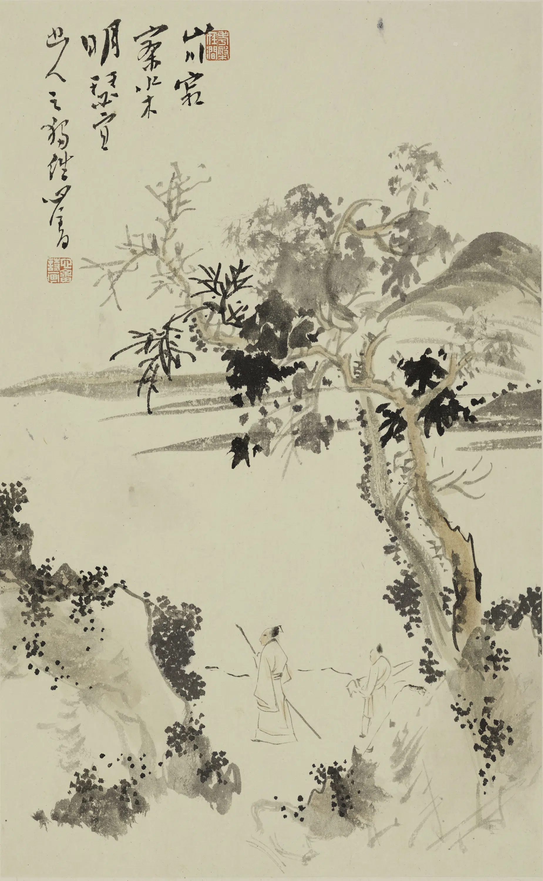 现代【溥儒（溥心畬）】《山水人物册》 第3张
