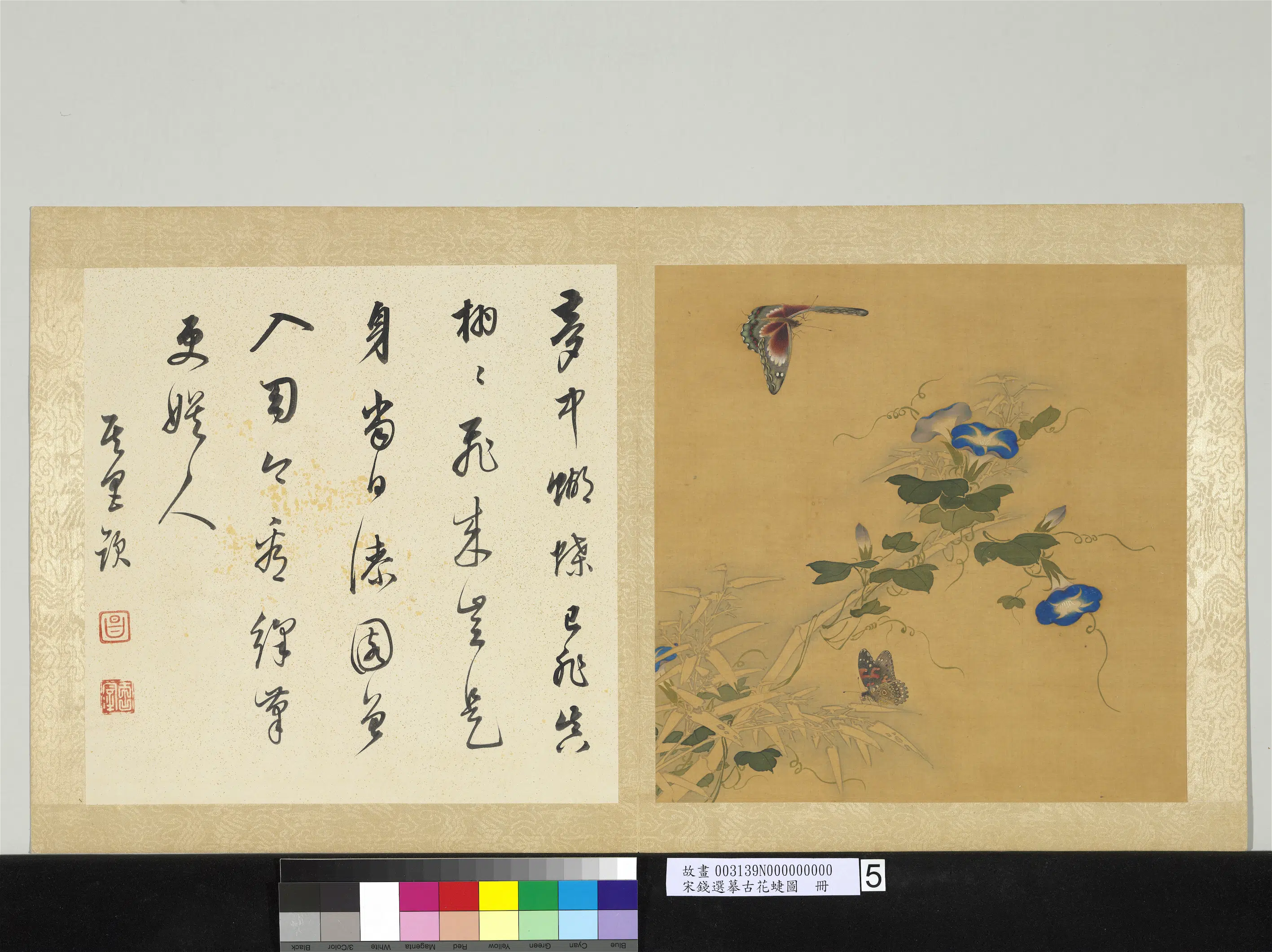 宋-元朝【钱选】《摹古花蜨图册》 第5张 宋-元朝【钱选】《摹古花蜨图册》 第5张
