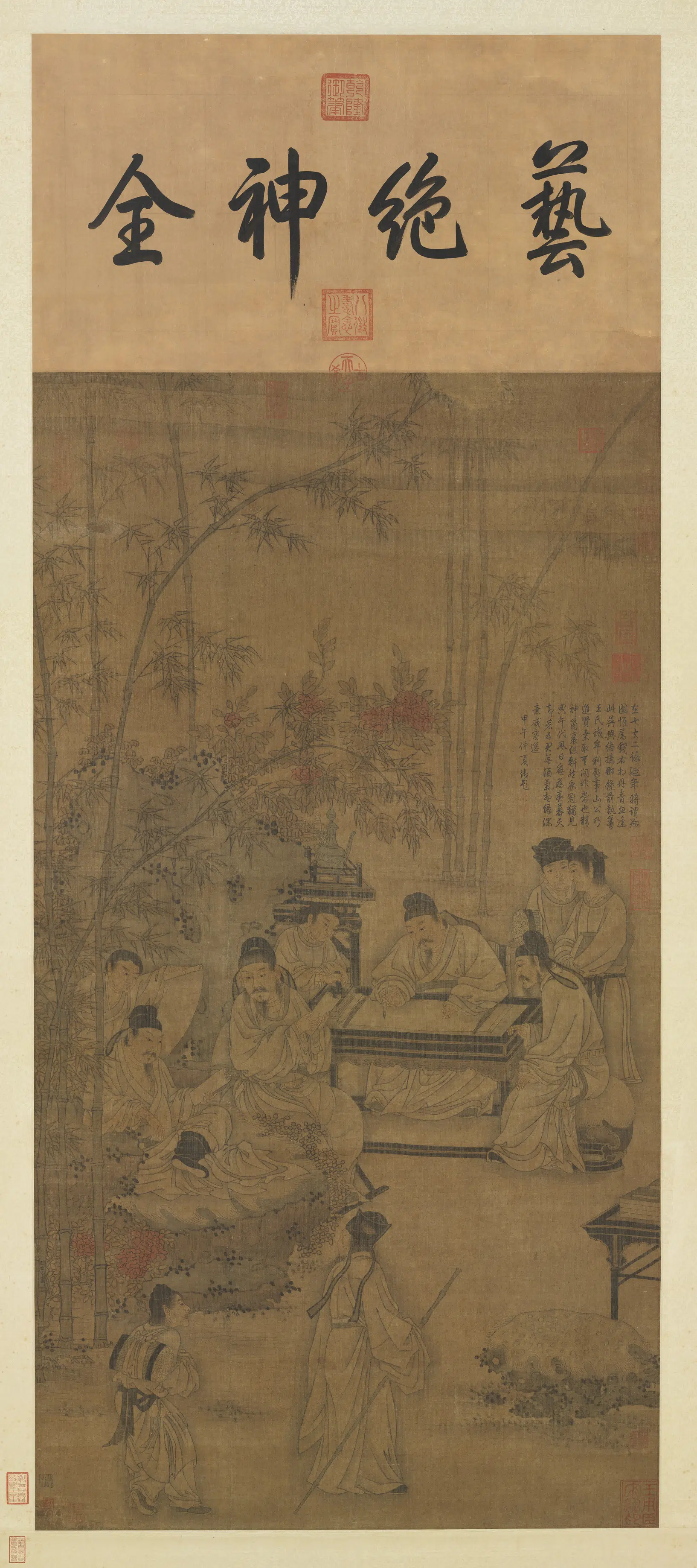 唐朝【阎立本】《竹林五君图轴》