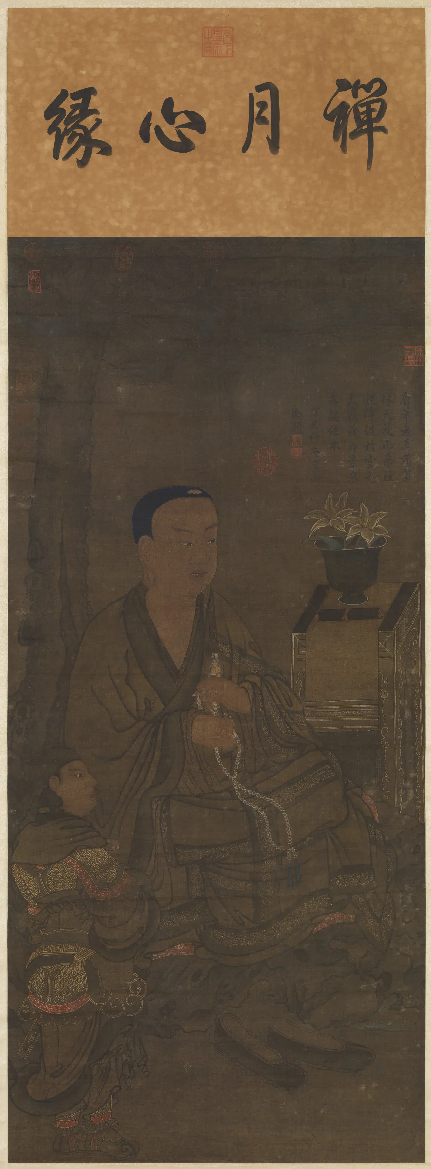 五代前蜀【贯休】《画罗汉图轴》