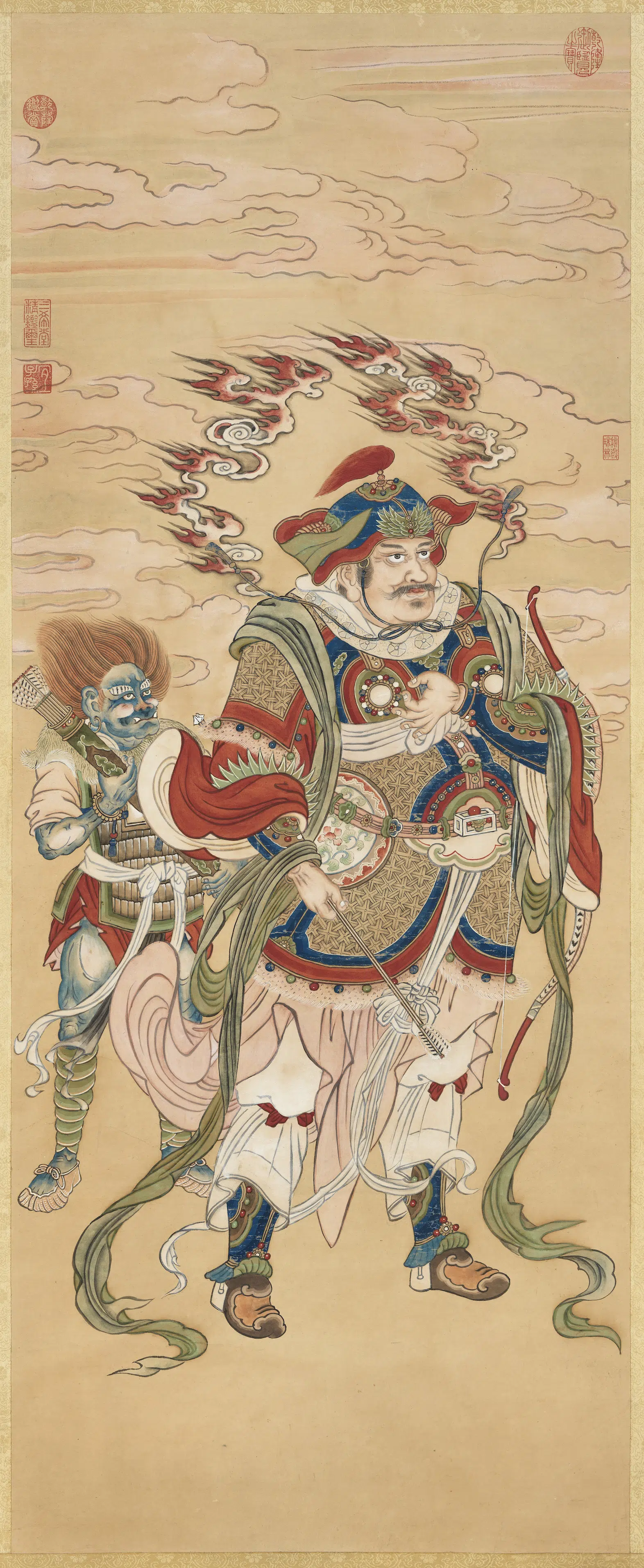清代【徐扬】《仿宋人画天王像（四）轴》