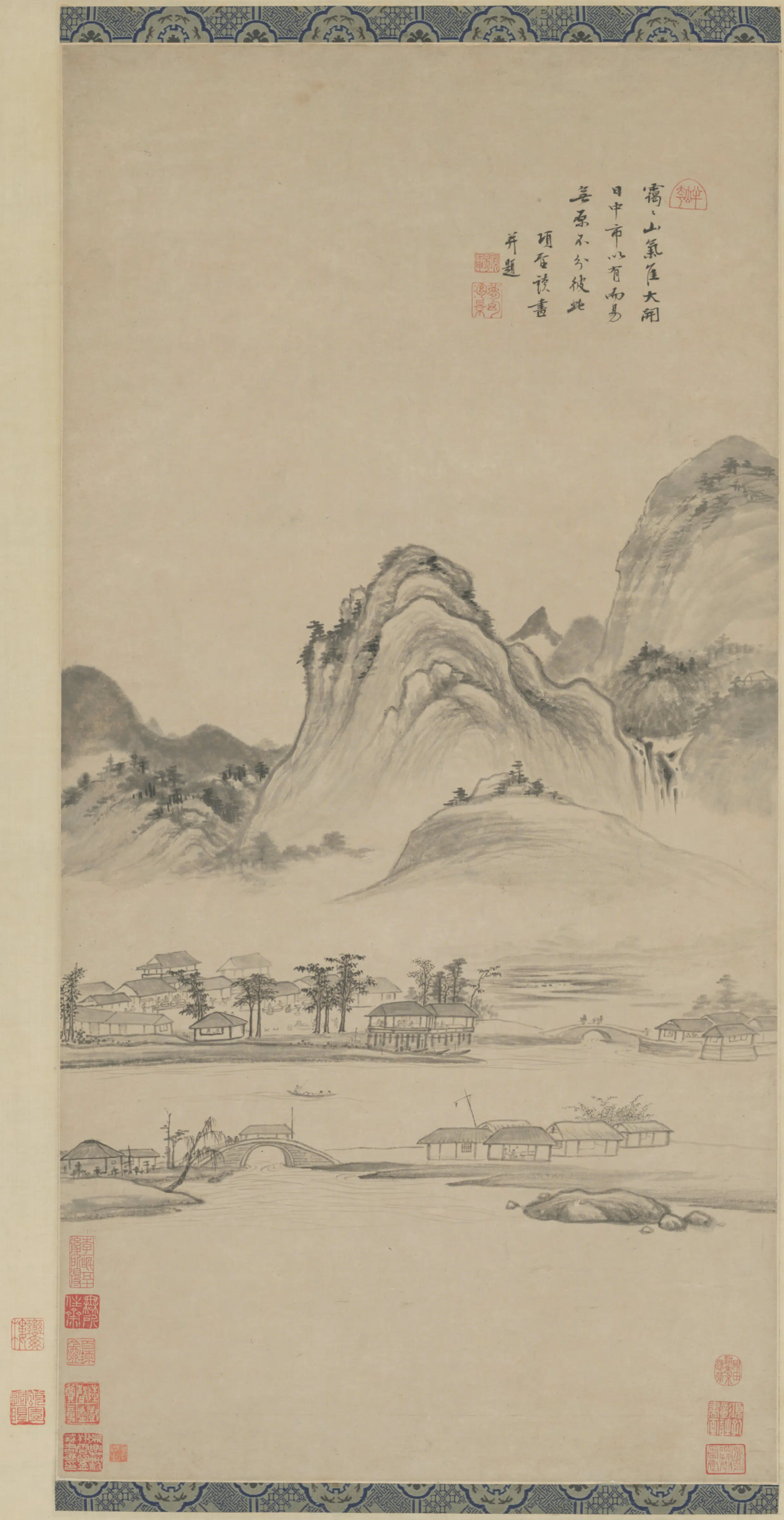 明朝【项圣谟】《山水轴-1》