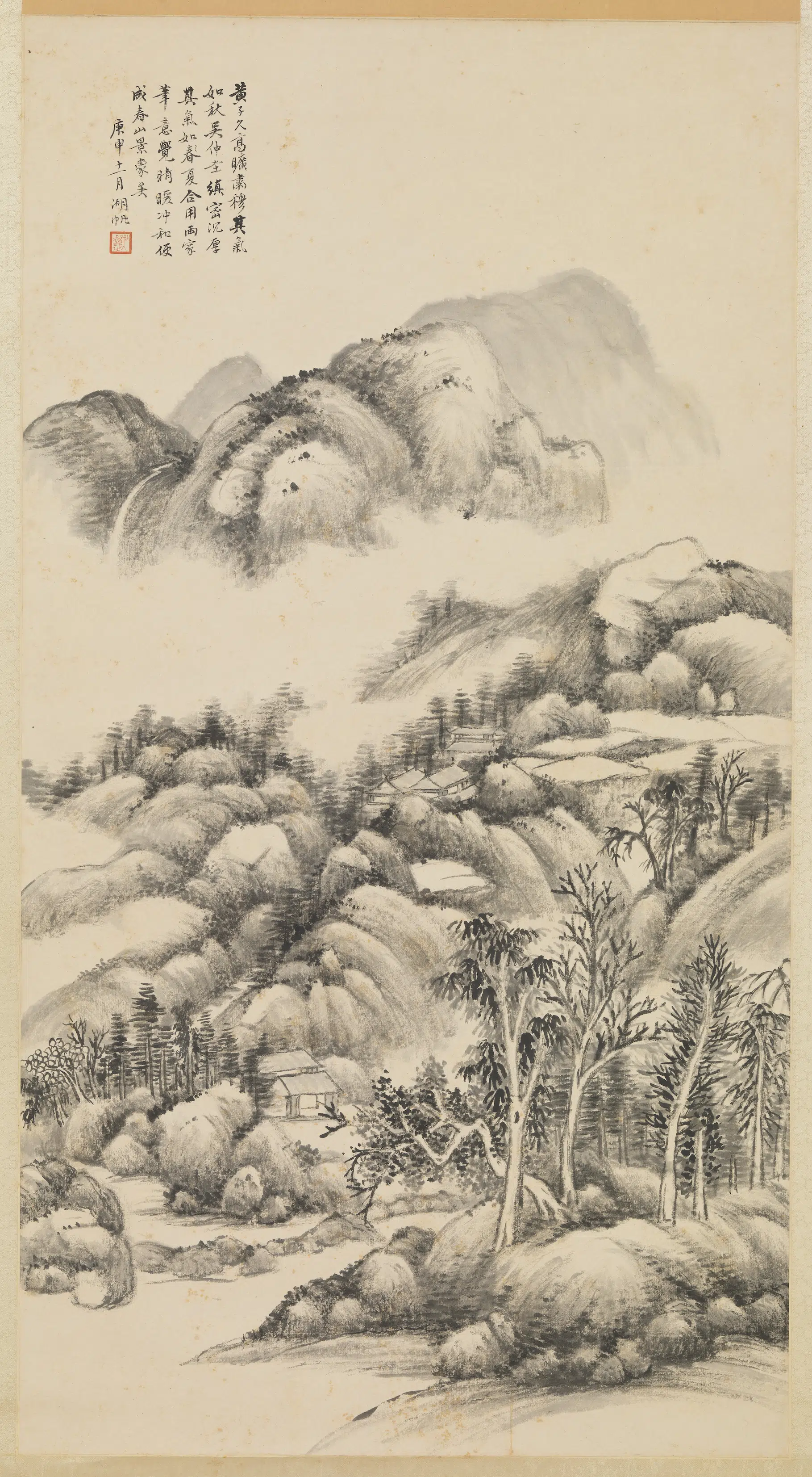 近现代【吴湖帆】《春山晴暖图轴》