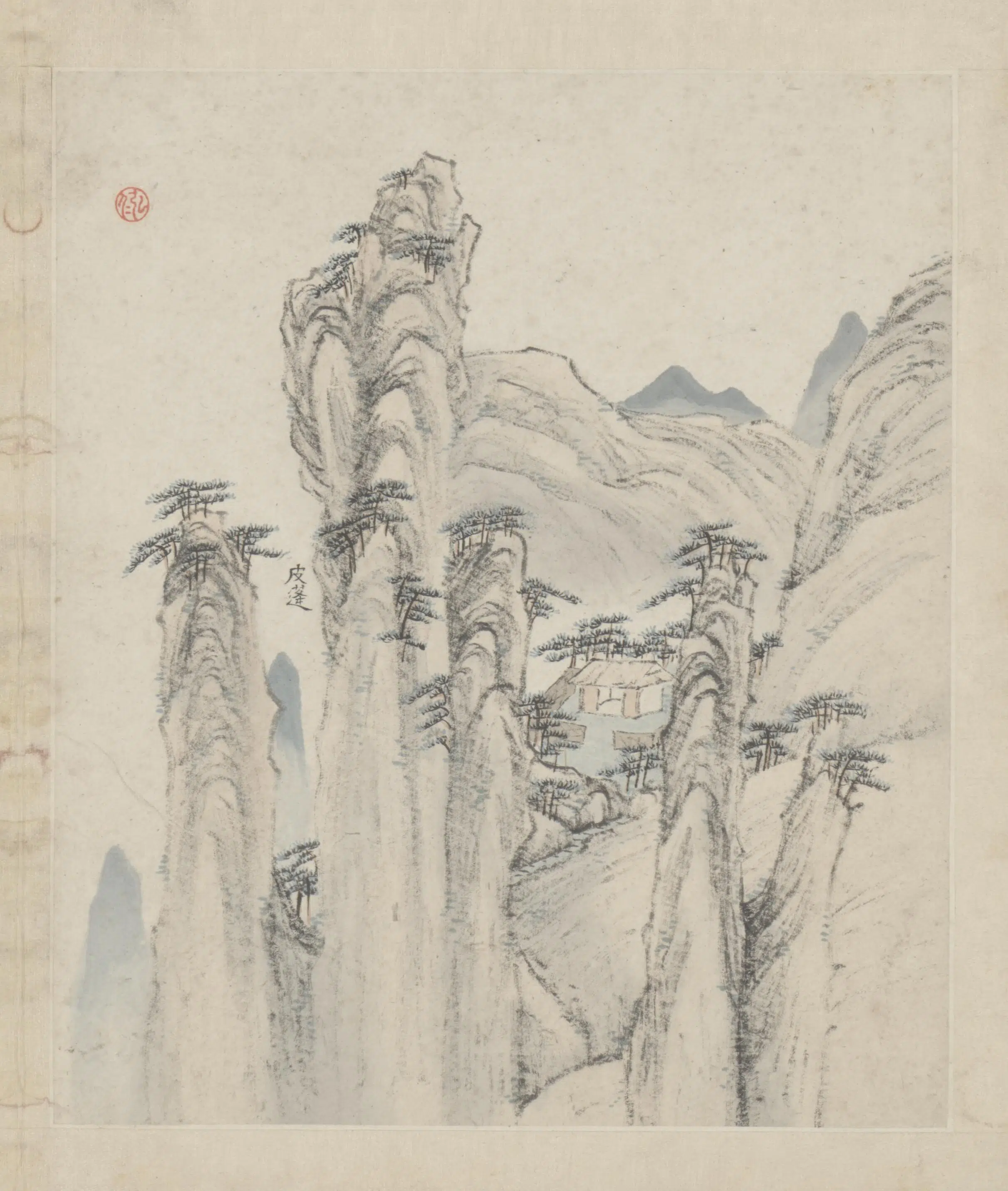 清代【弘仁】《黄山图册-60开》 第24张 清代【弘仁】《黄山图册-60开》 第24张