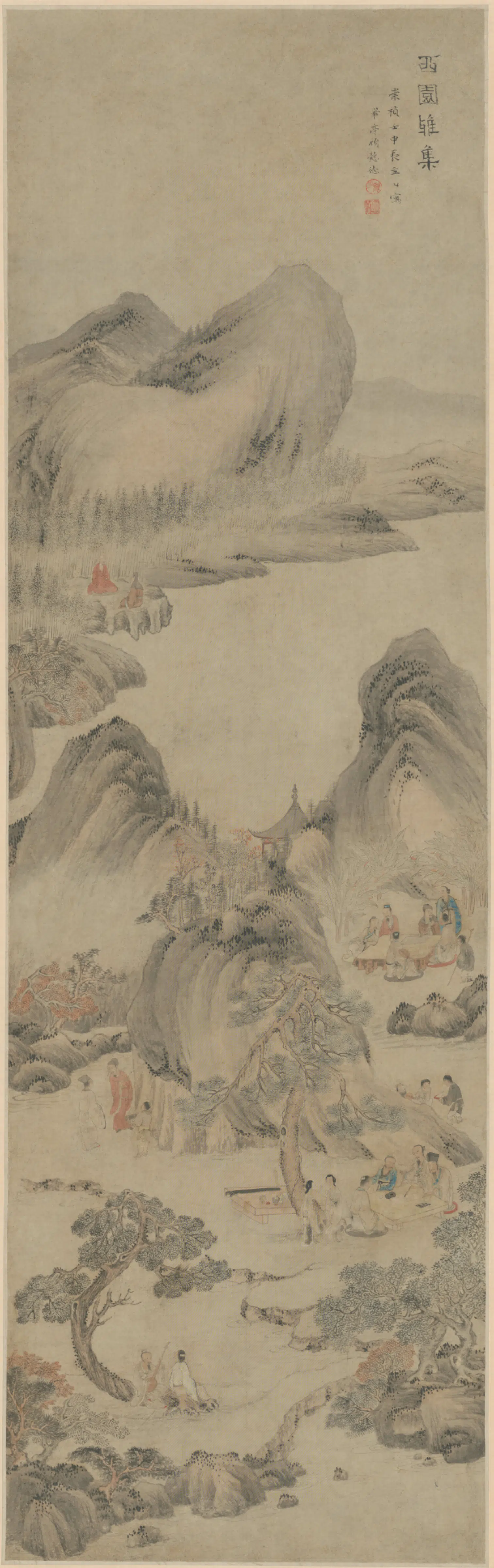 明朝【顾懿德】《西园雅集图轴》