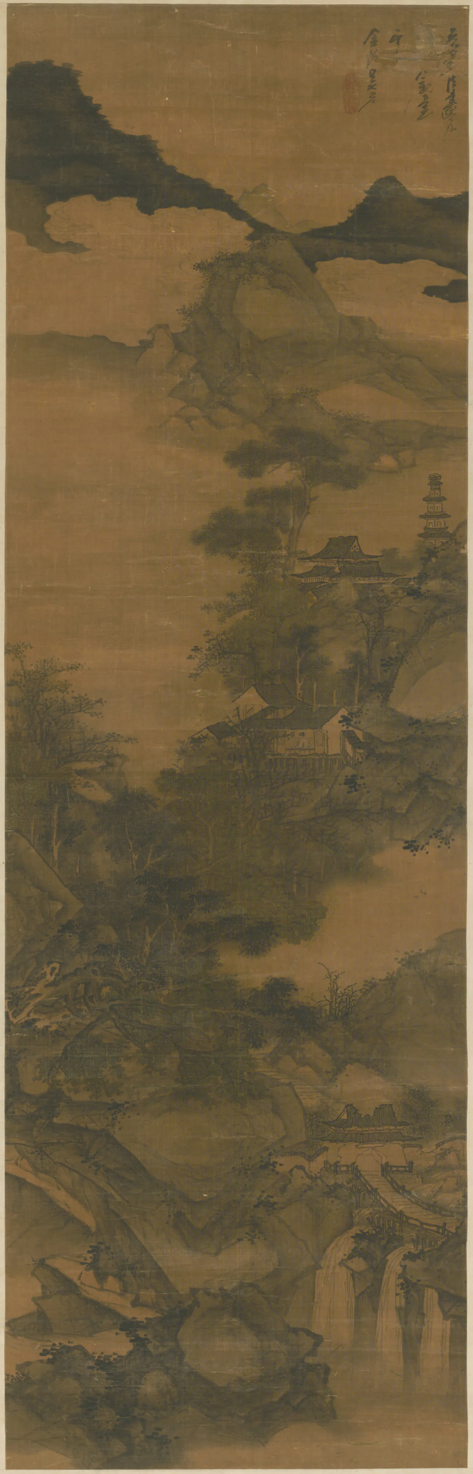 清代【吴宏】《山水图轴》