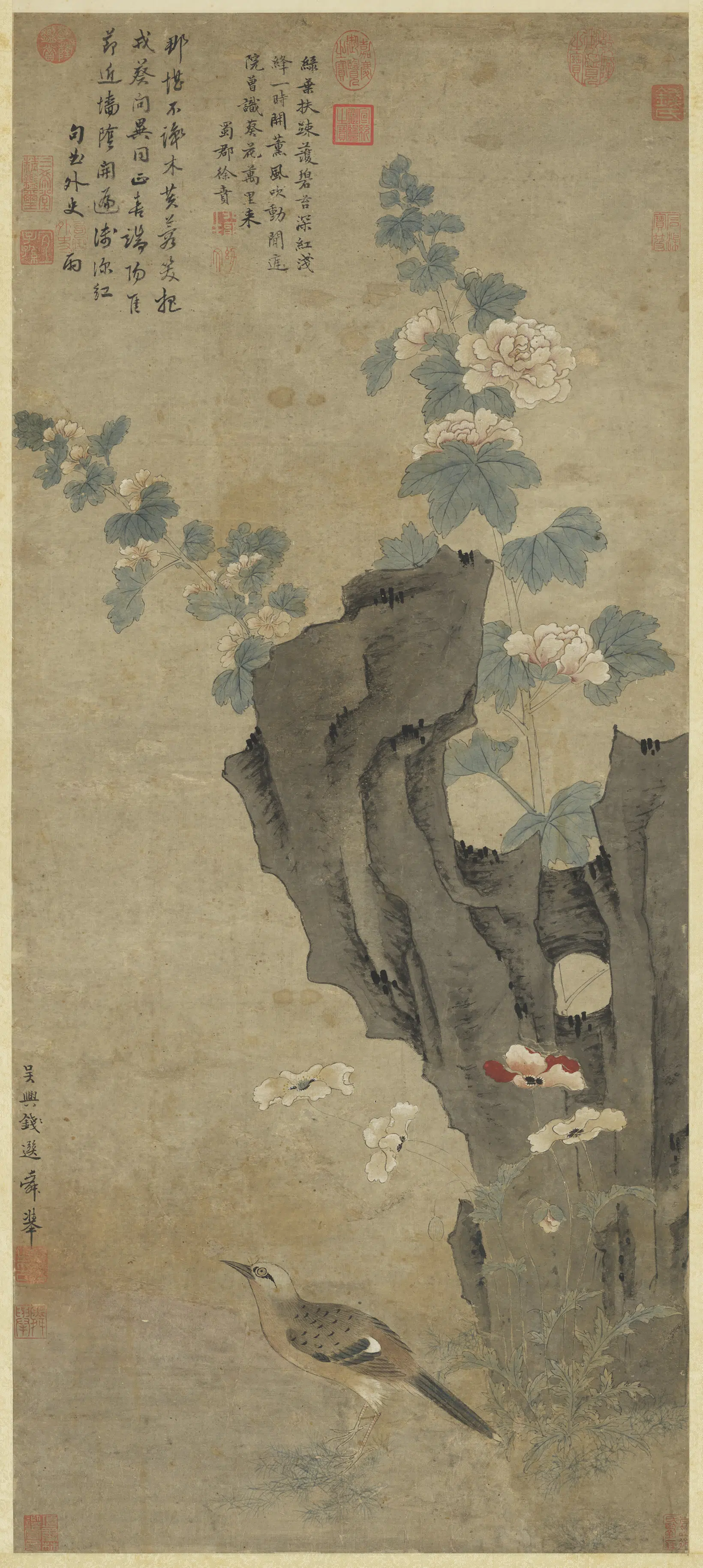 宋-元朝【钱选】《端阳景图轴》