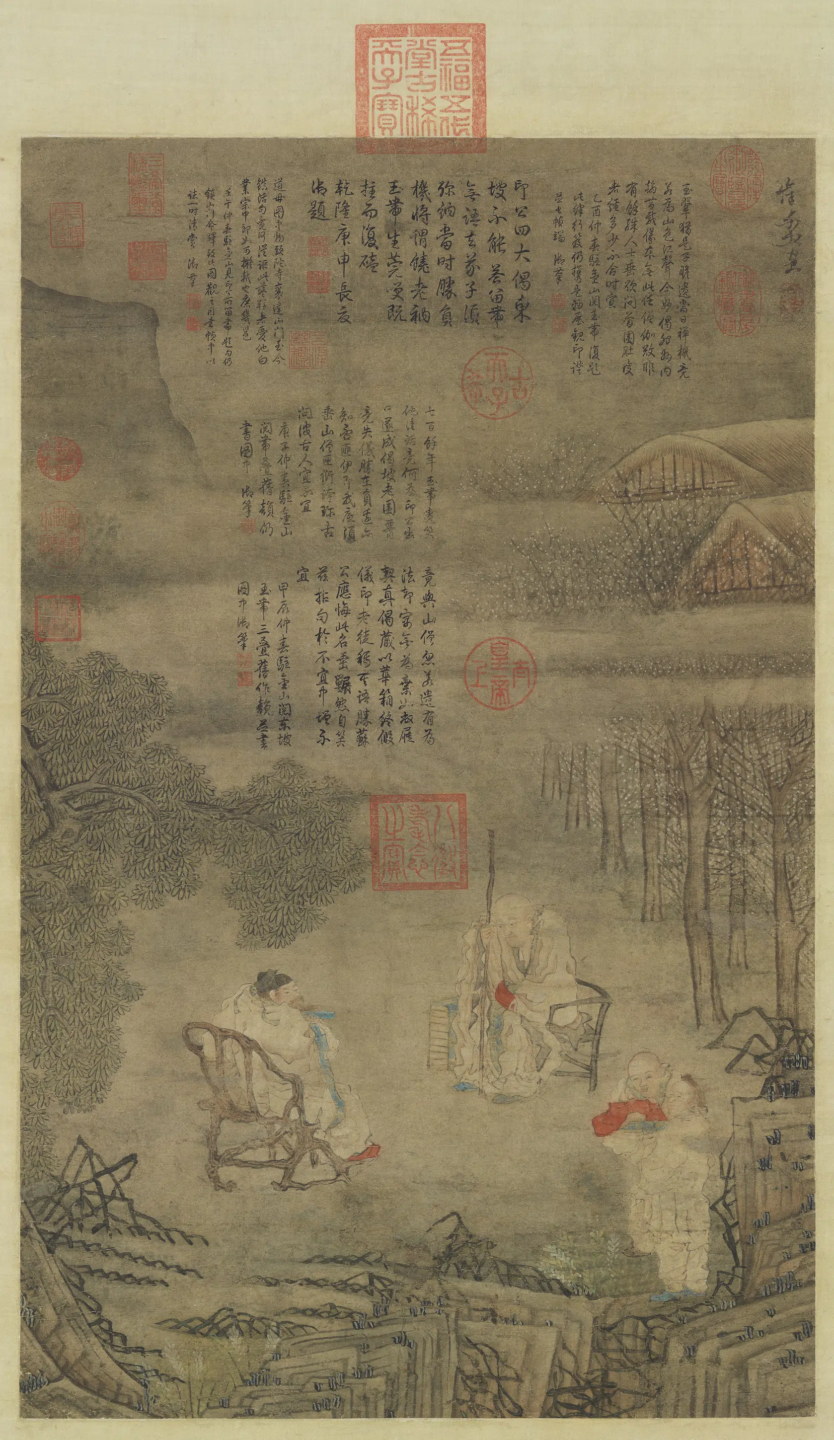 明朝【崔子忠】《苏轼留带图轴》