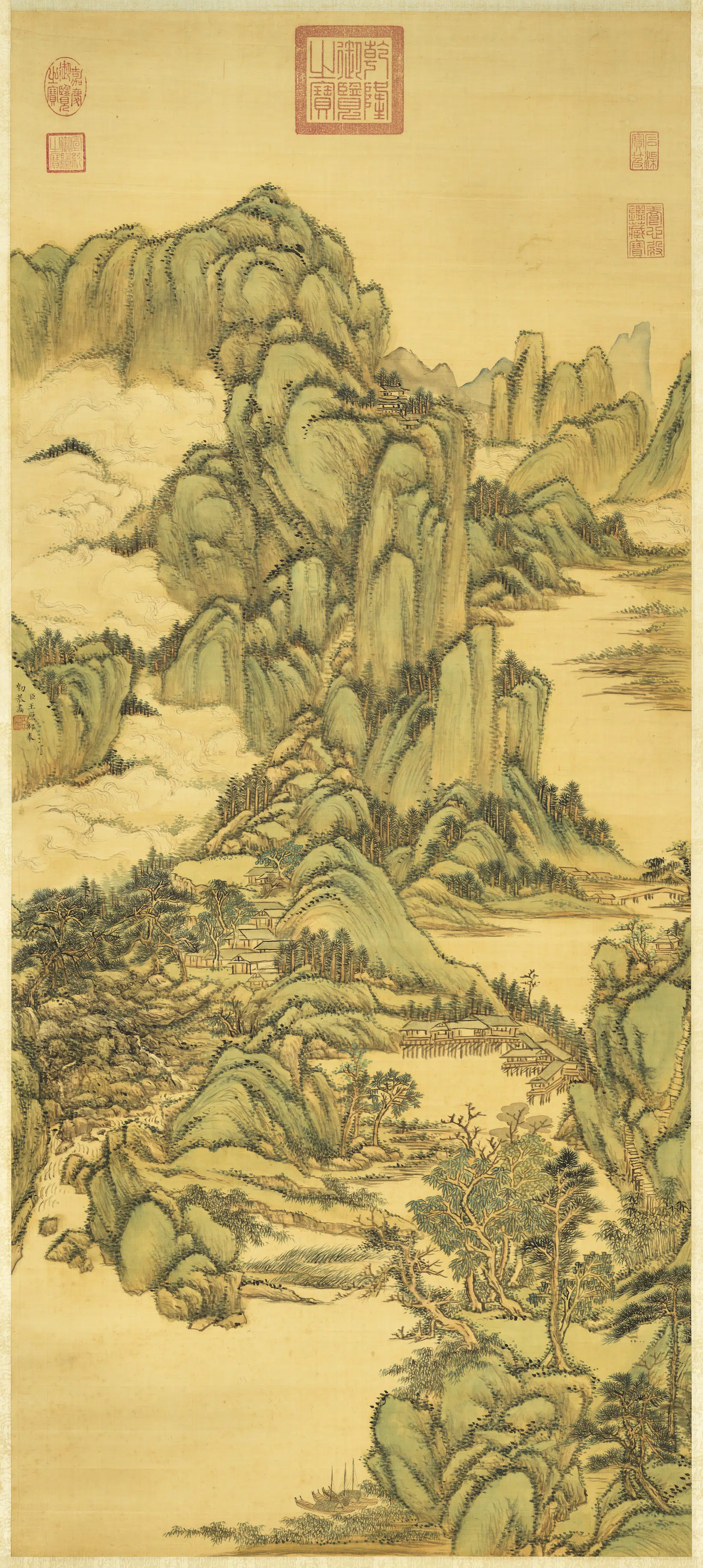 清代【王原祁】《丹山碧树图轴》