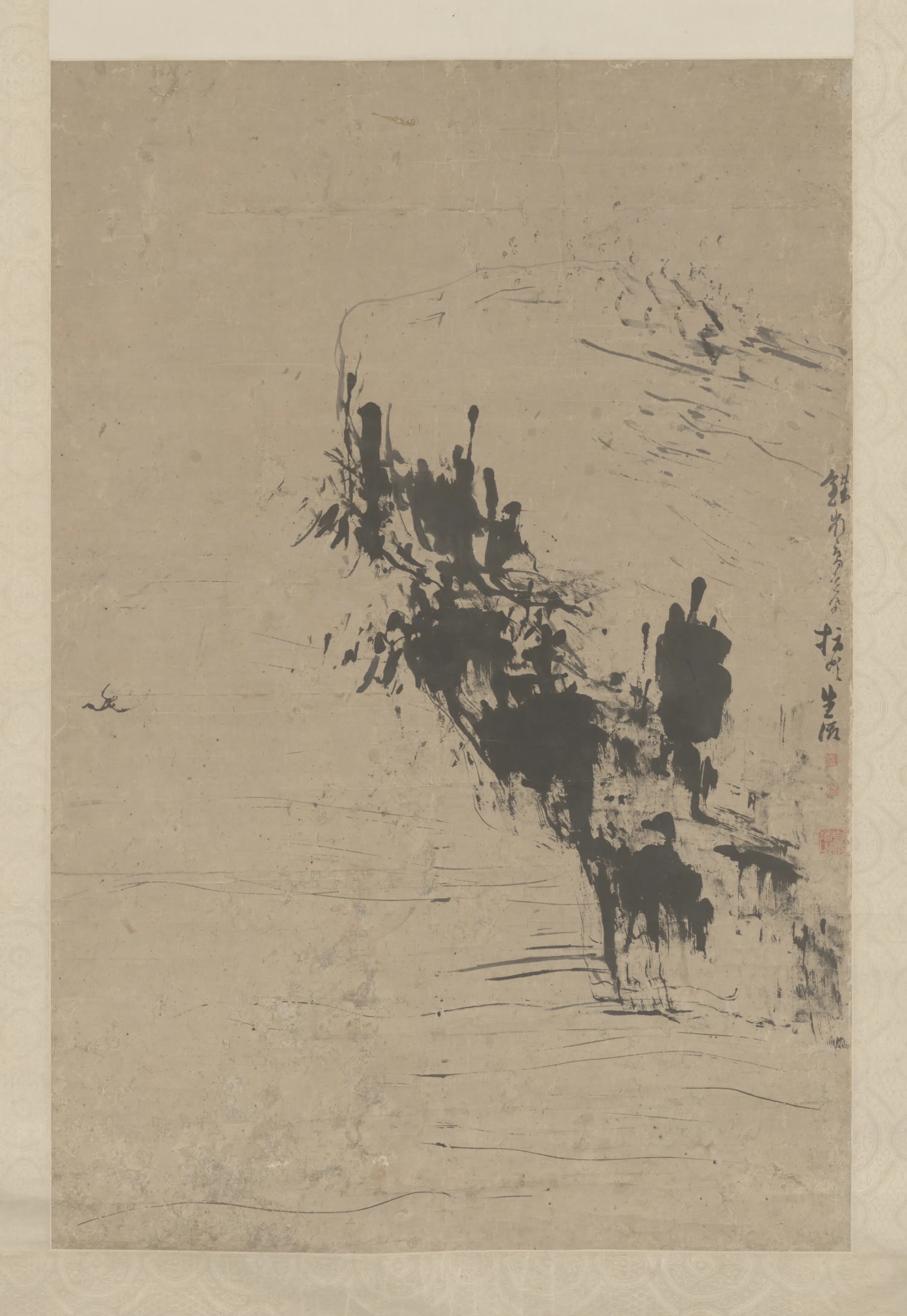 清代【高其佩】《指画石雁图轴》