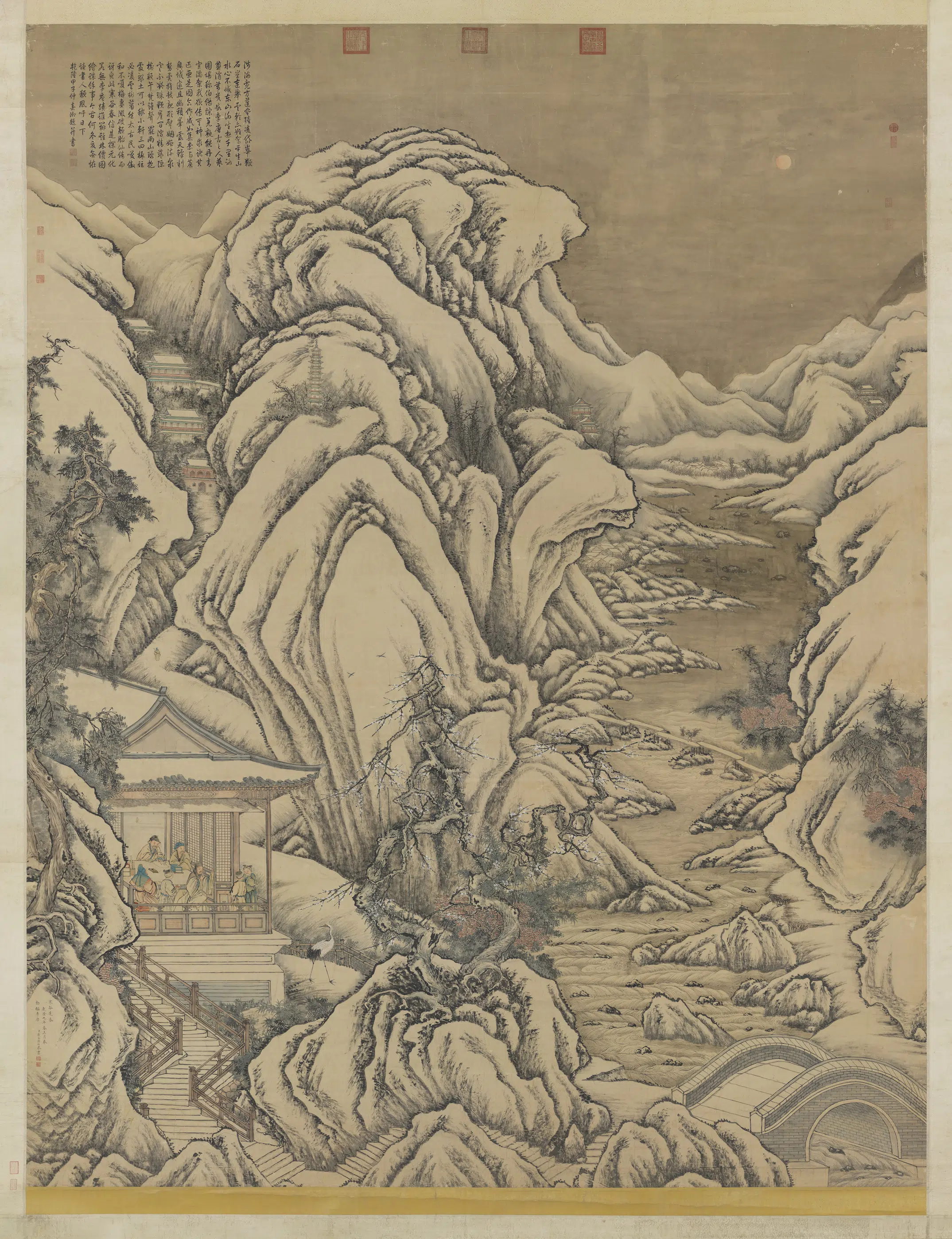 清代【孙祜】《清唐岱孙祜合仿李唐寒谷先春轴》