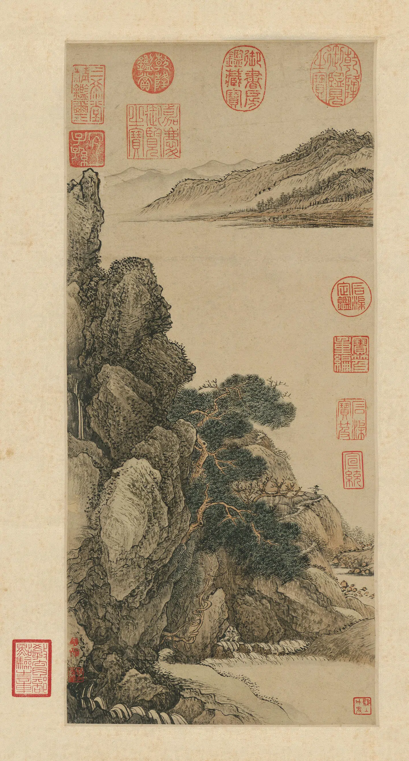 清代【王翚】《藤薜乔松轴》