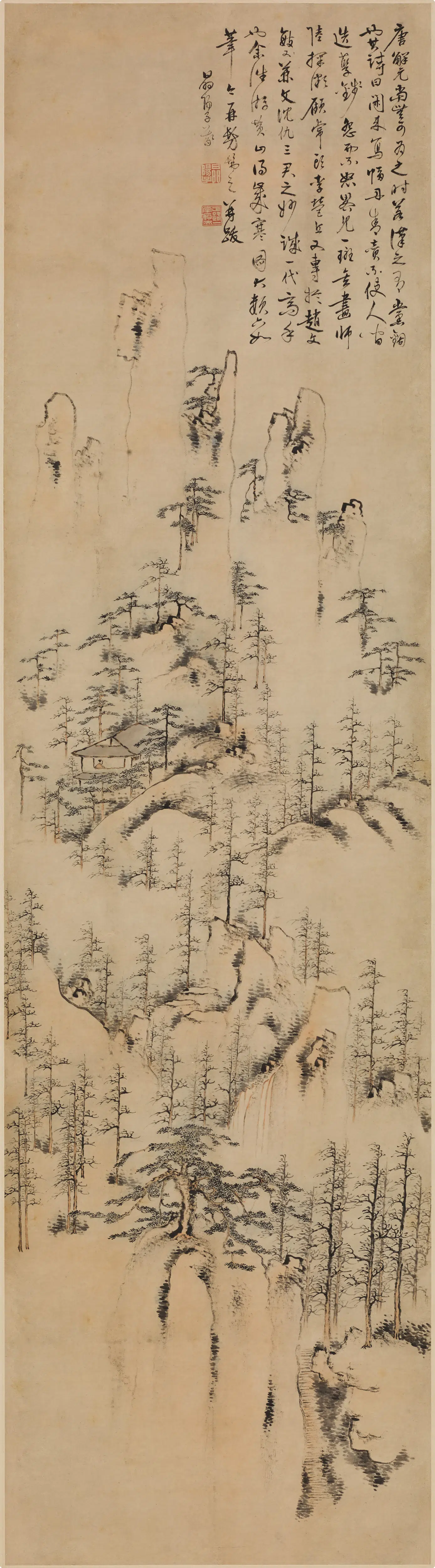 清代【程义】《山水图轴》