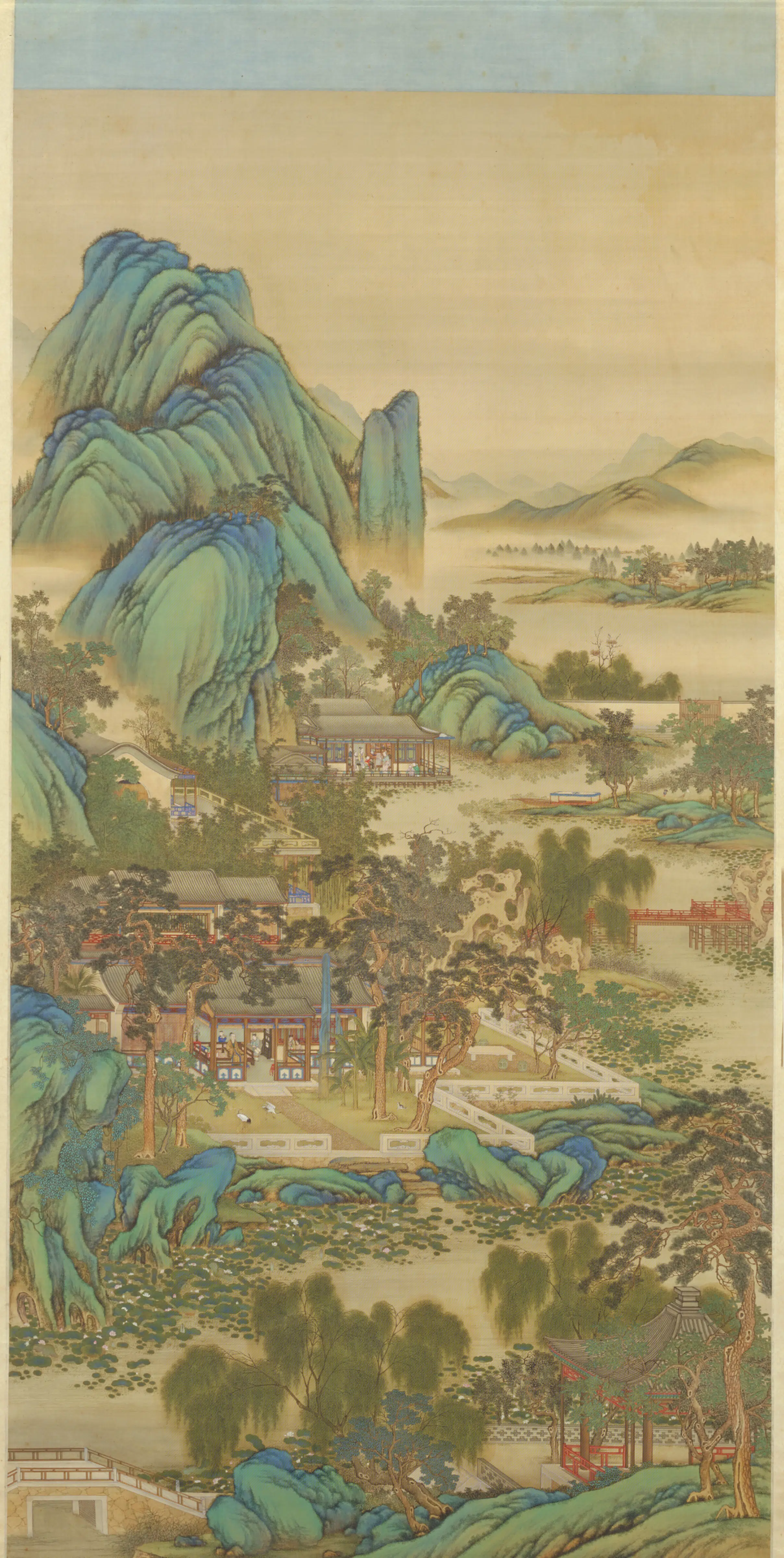 清代【爱新觉罗胤禛-清世宗雍正皇帝】《清人画行乐图轴-2》