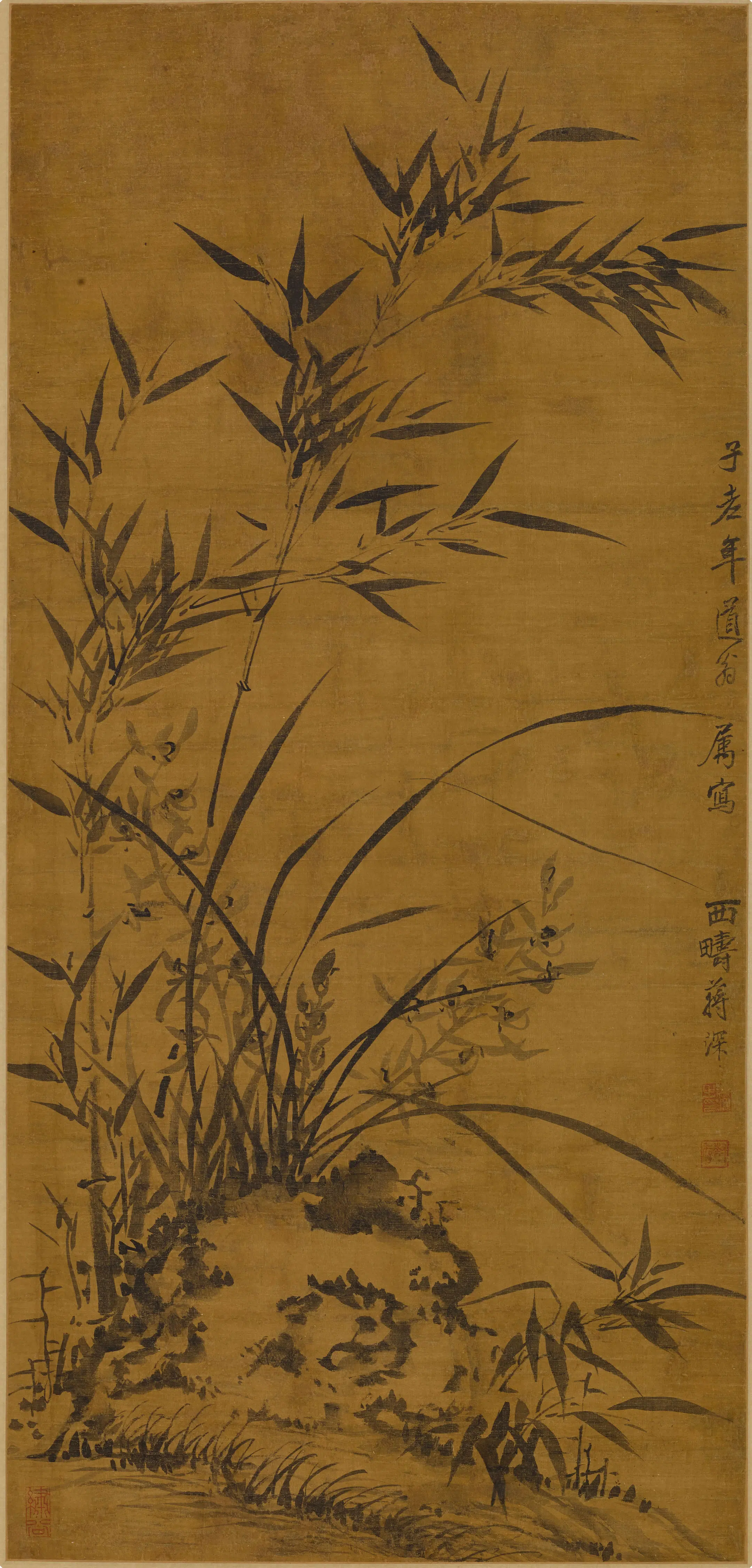 清代【蒋深】《兰竹图轴》