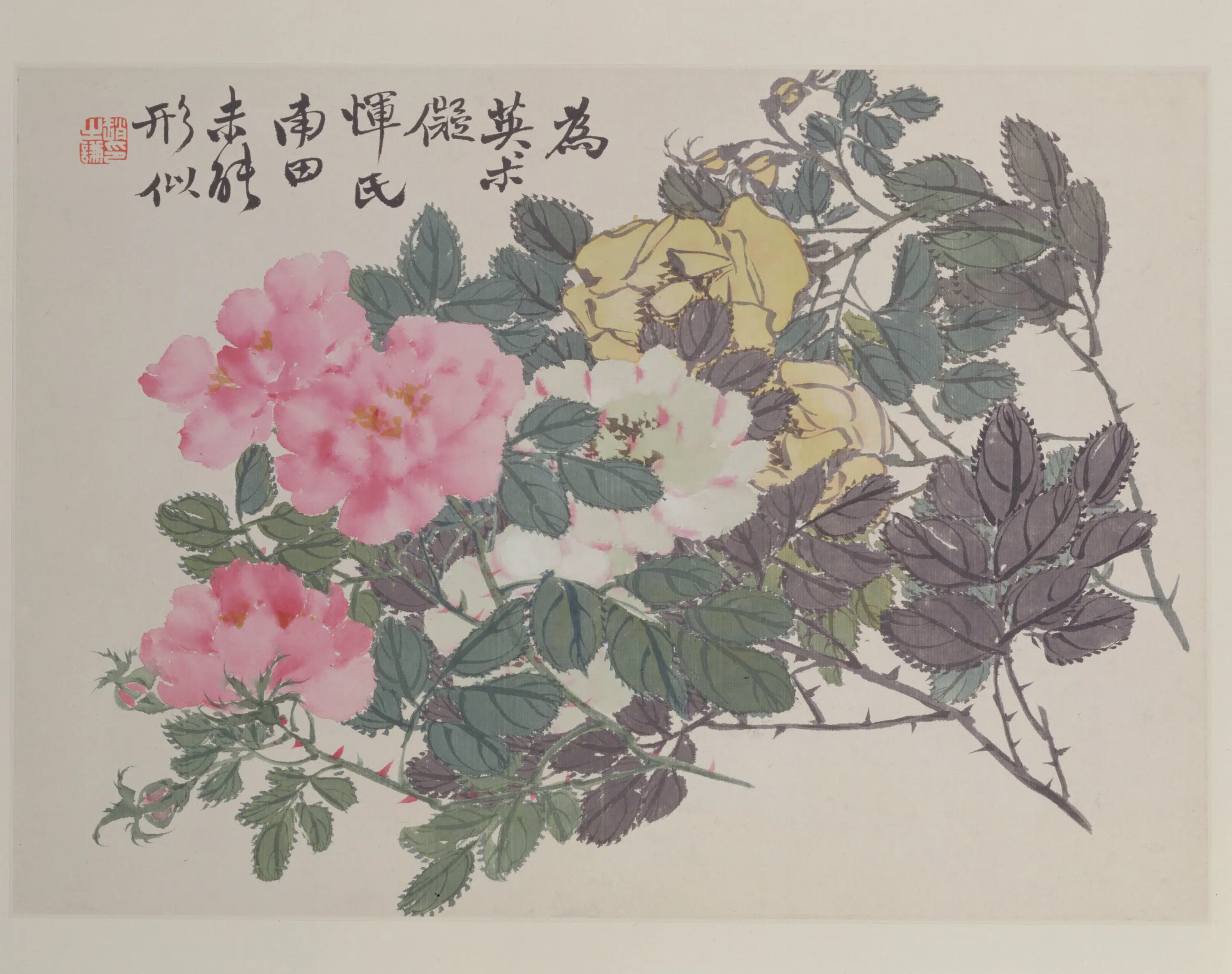 清代【赵之谦】《花卉册-花卉页》 第1张