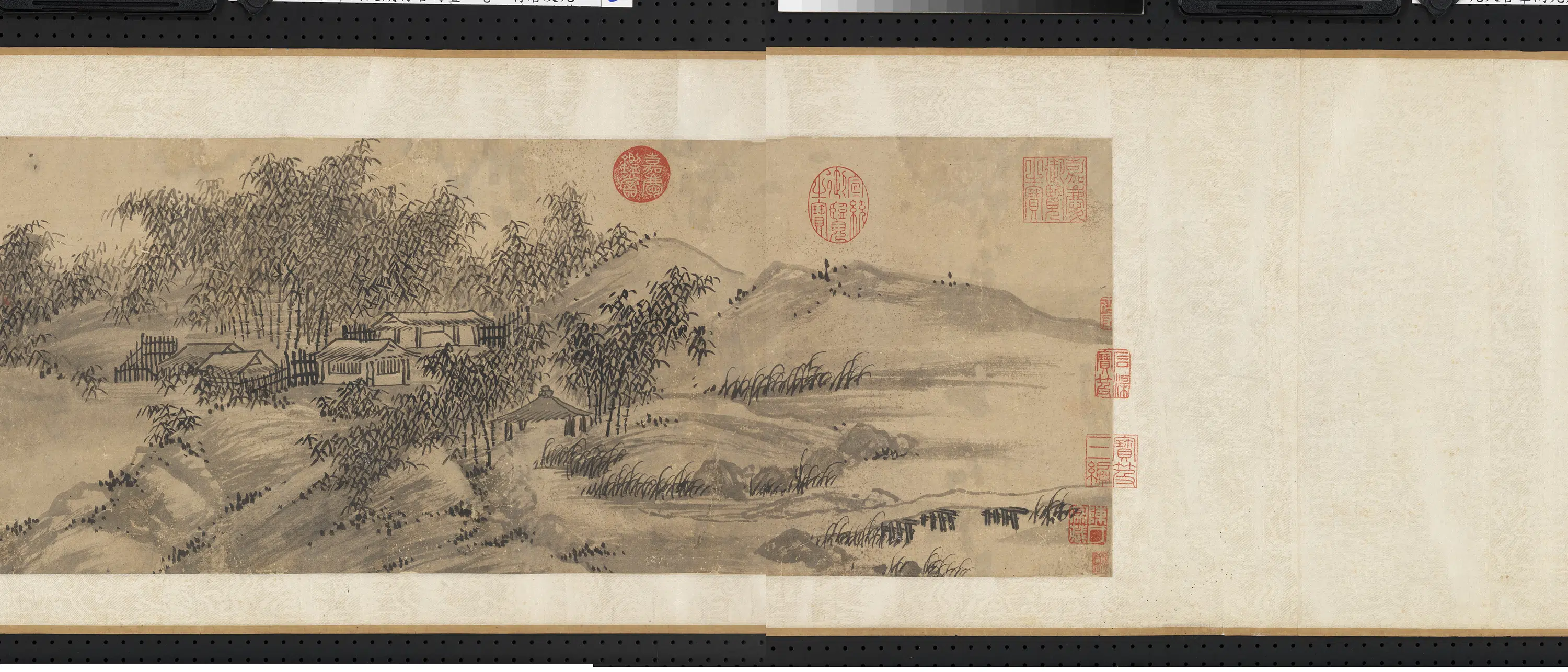 元代《元人合笔陶九成竹居诗画卷》 第8张