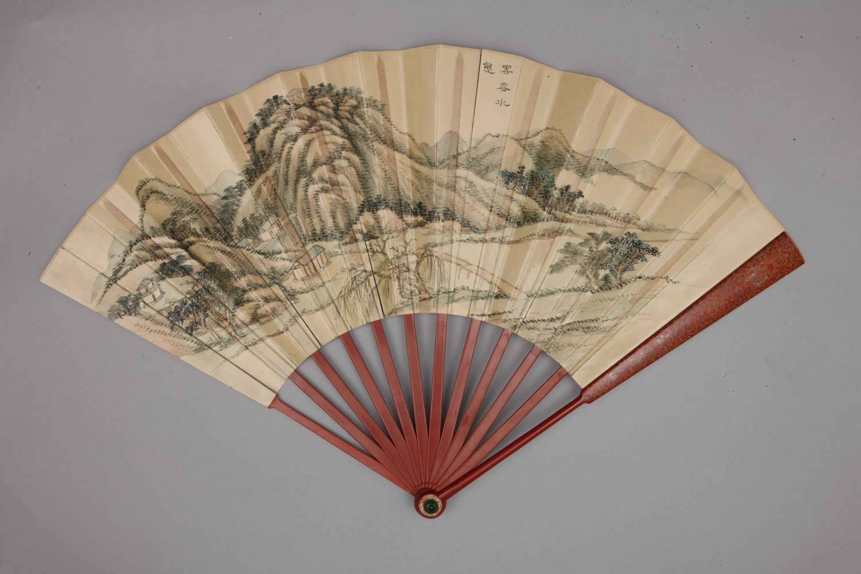 清代【王际华】《清人画避暑山庄三十六景图王际华书诗成扇-28幅》 第25张
