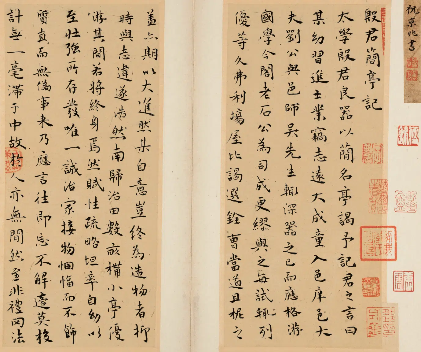 明朝【祝允明】《楷书简亭记册》